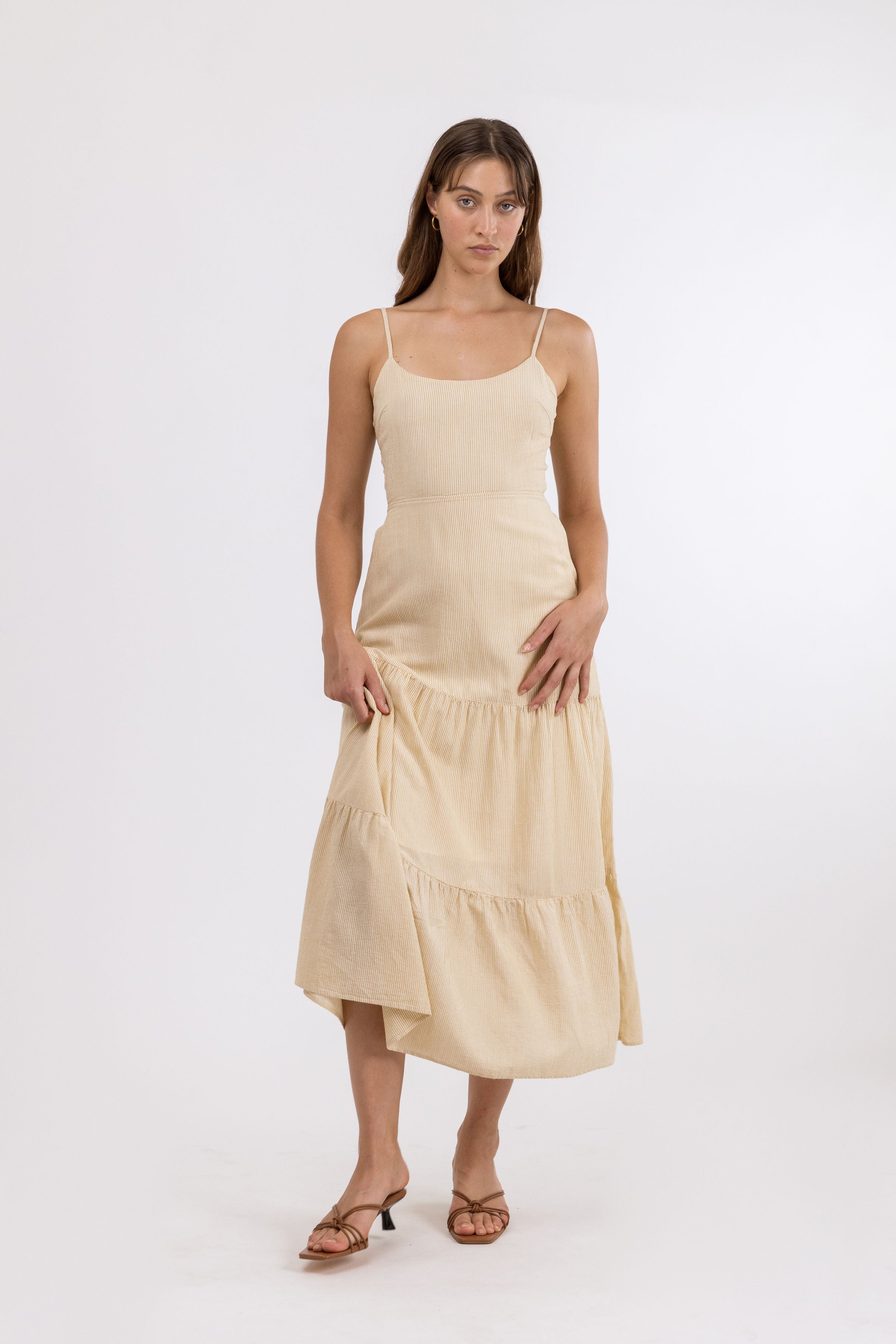 Meadow Tie Back Midi Dress / Lemongrass RHYTHM