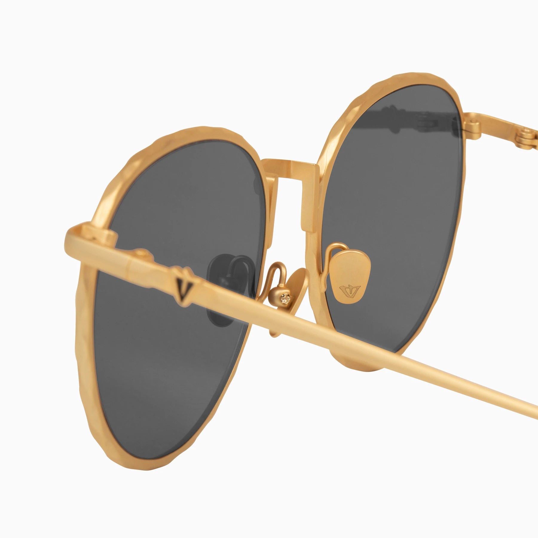 Polarized Corpus / Brushed Gold Titanium / Black Lens Valley Eyewear