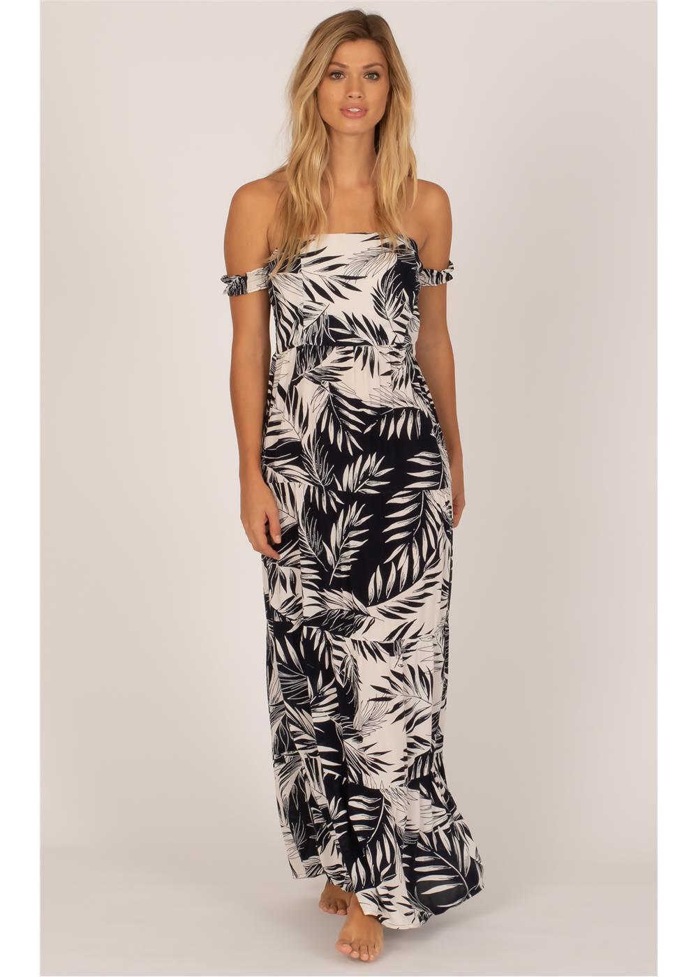 Terrazza Shoulder Maxi Dress / Ink Amuse Society