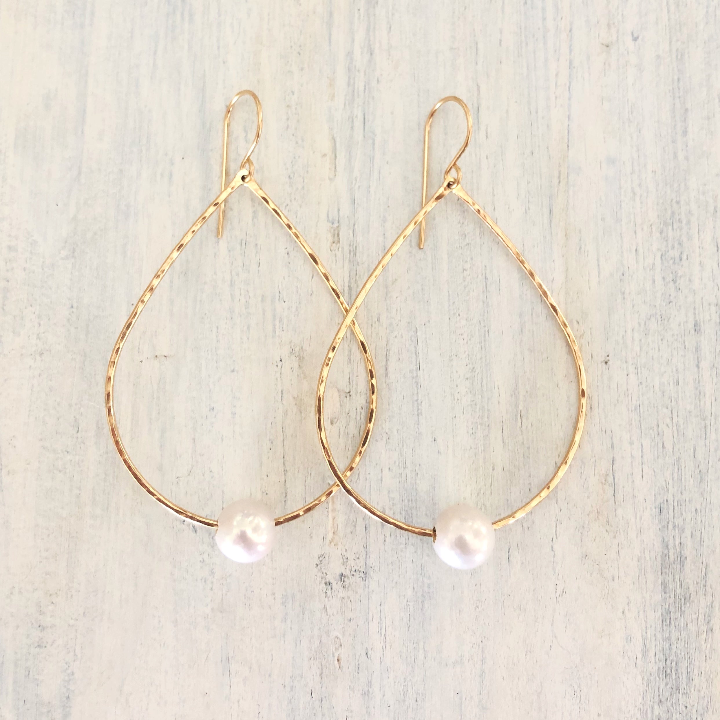 White Edison Pearl Teardrops KEANI JEWELRY