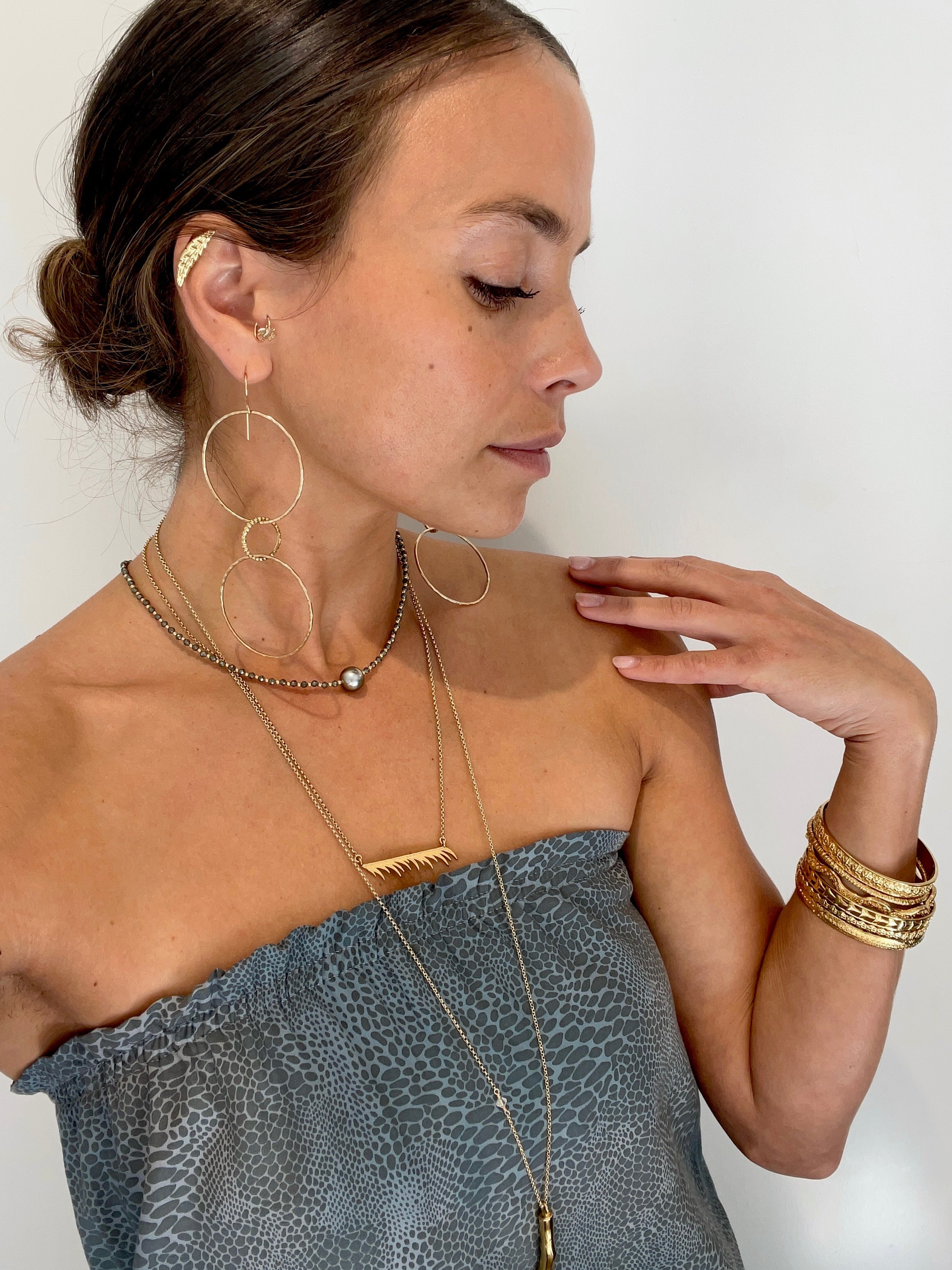 Tahitian Pearl Pyrite Necklace *Extra Rare* KEANI JEWELRY