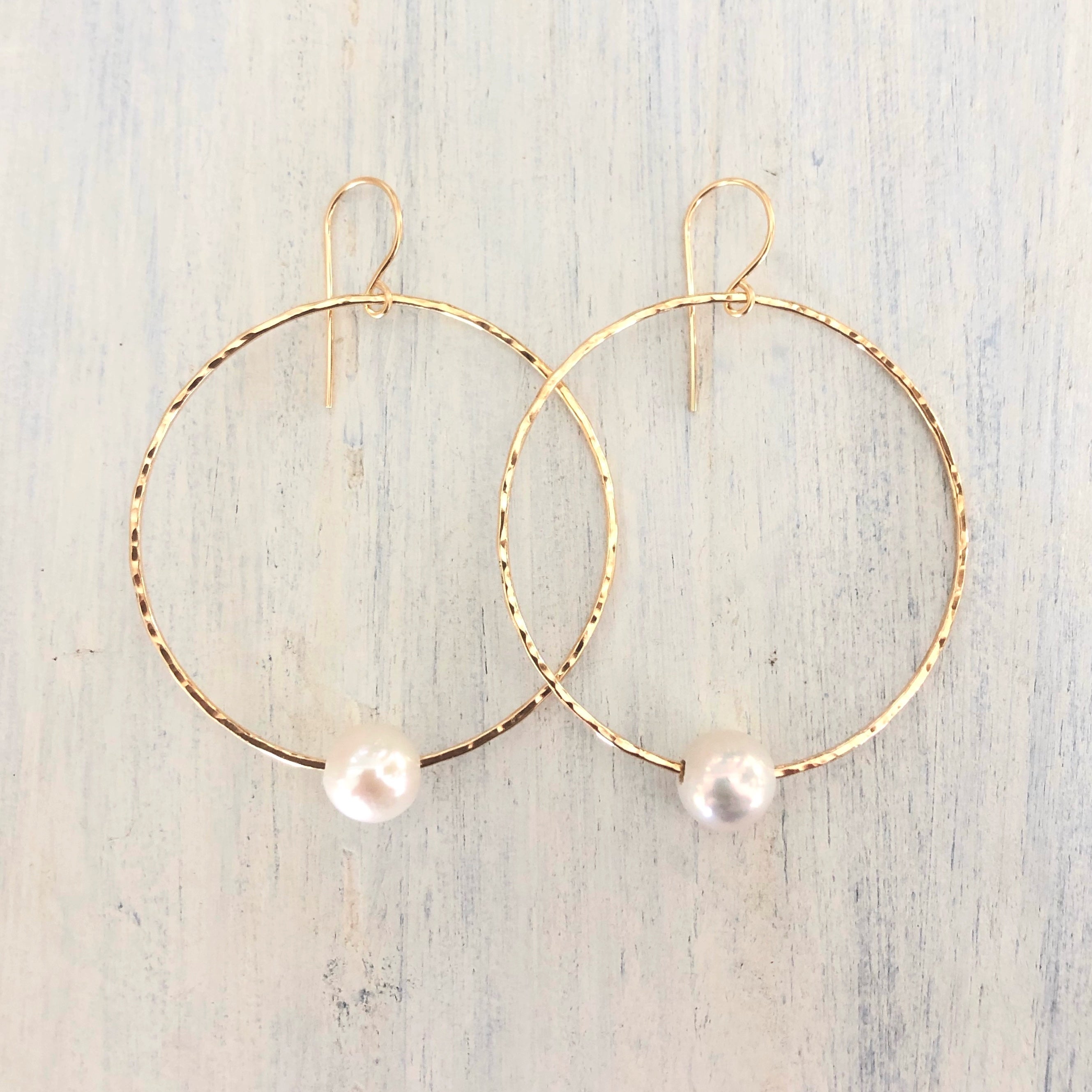 White Edison Momi Hoops KEANI JEWELRY