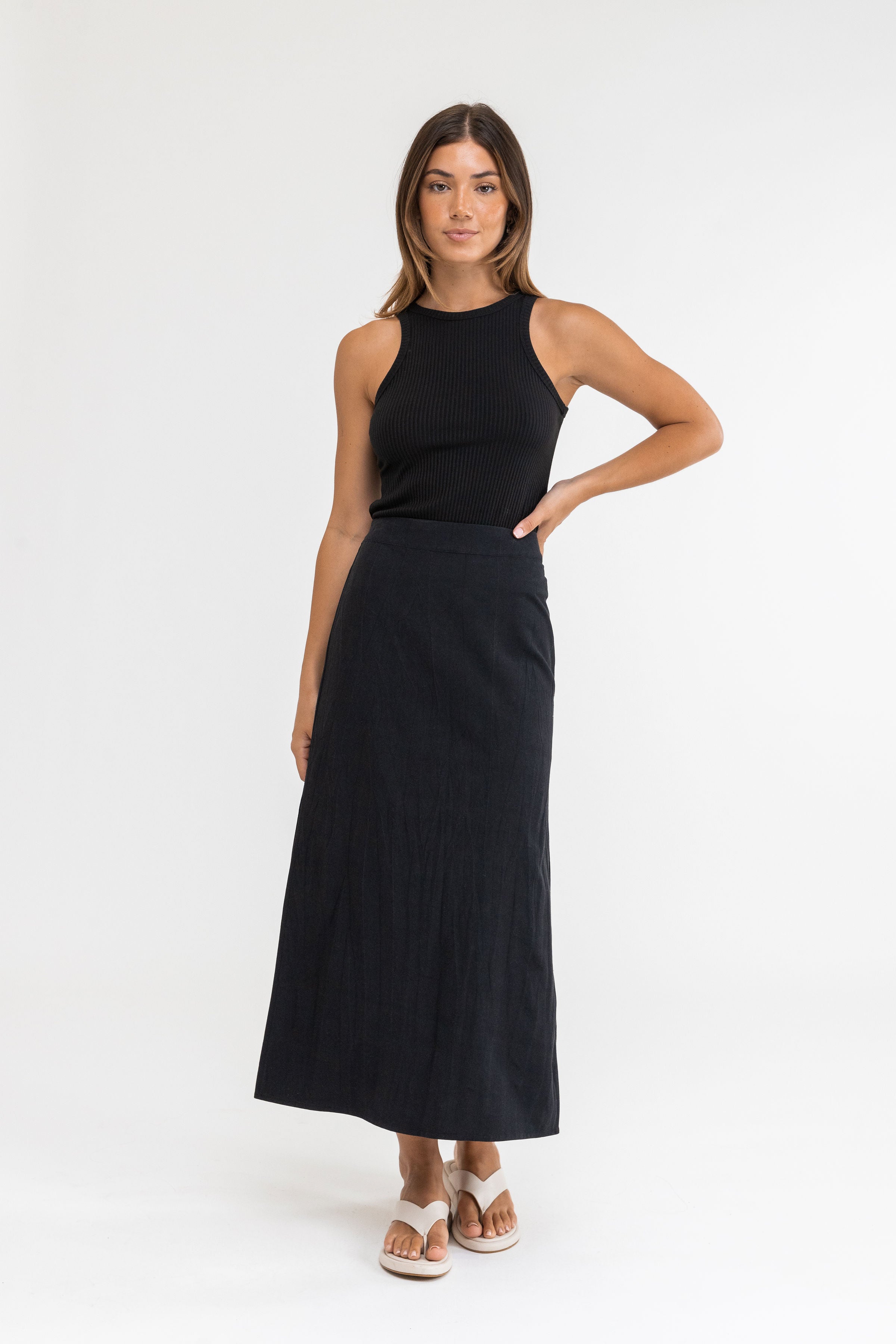 Classic Midi Skirt / Black RHYTHM