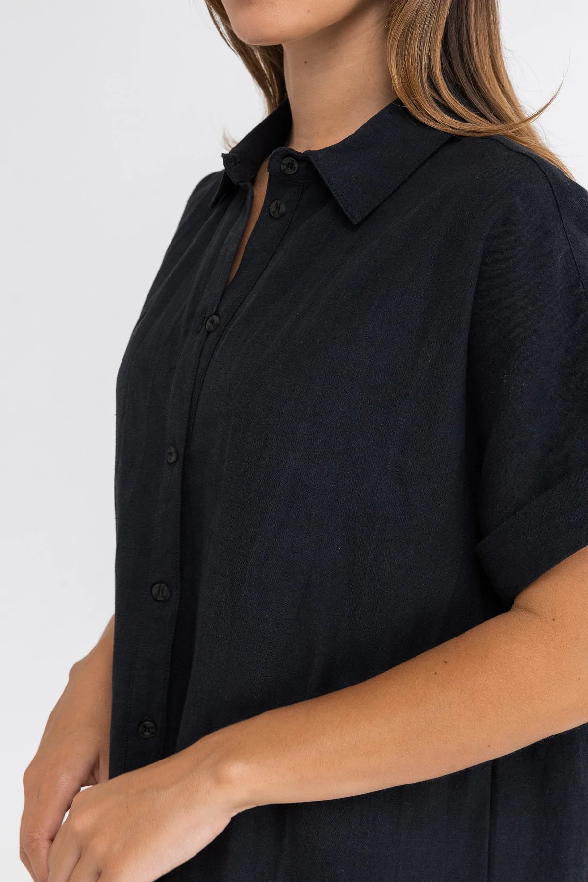 Classic Linen Shirt Dress / Black RHYTHM