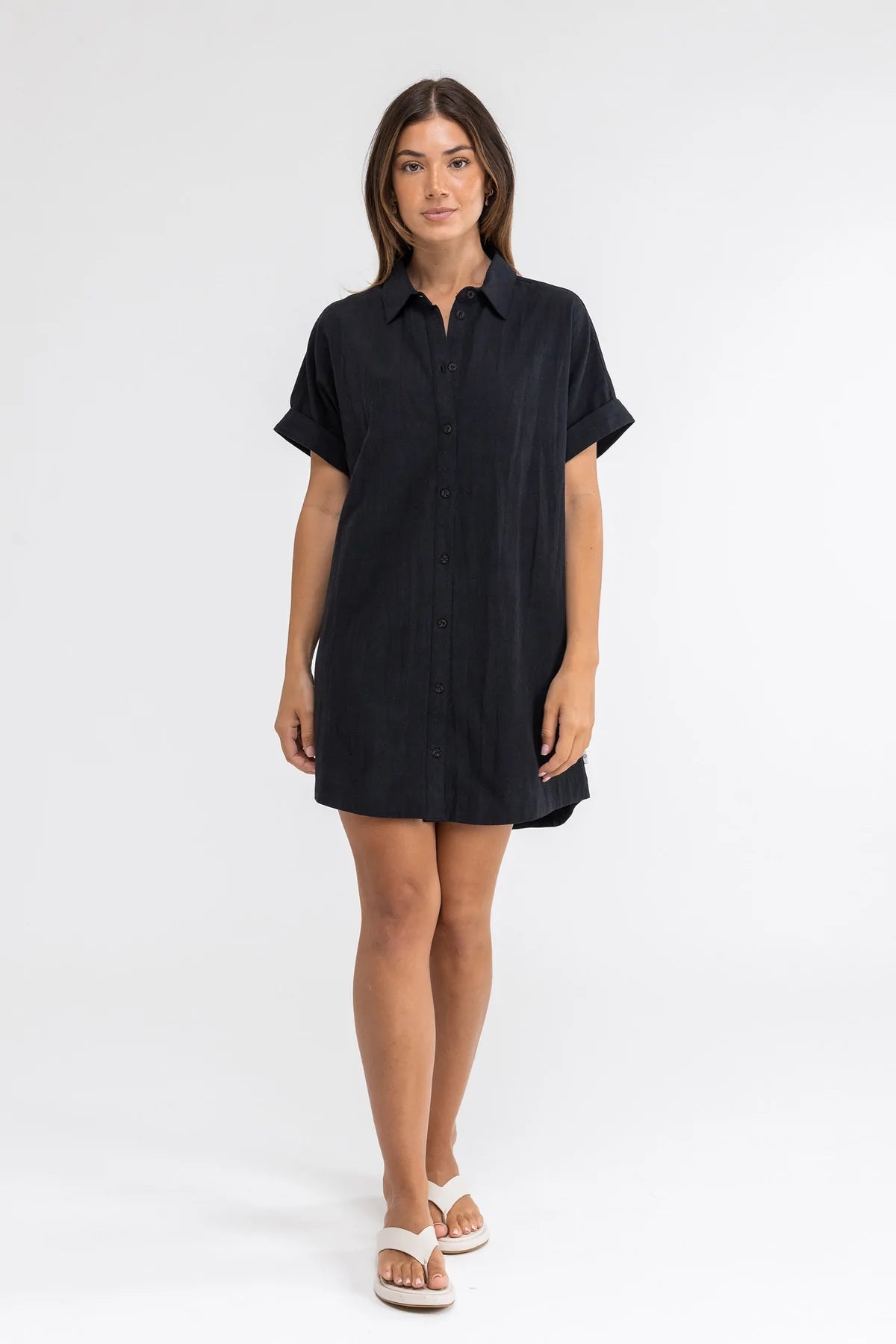 Classic Linen Shirt Dress / Black RHYTHM