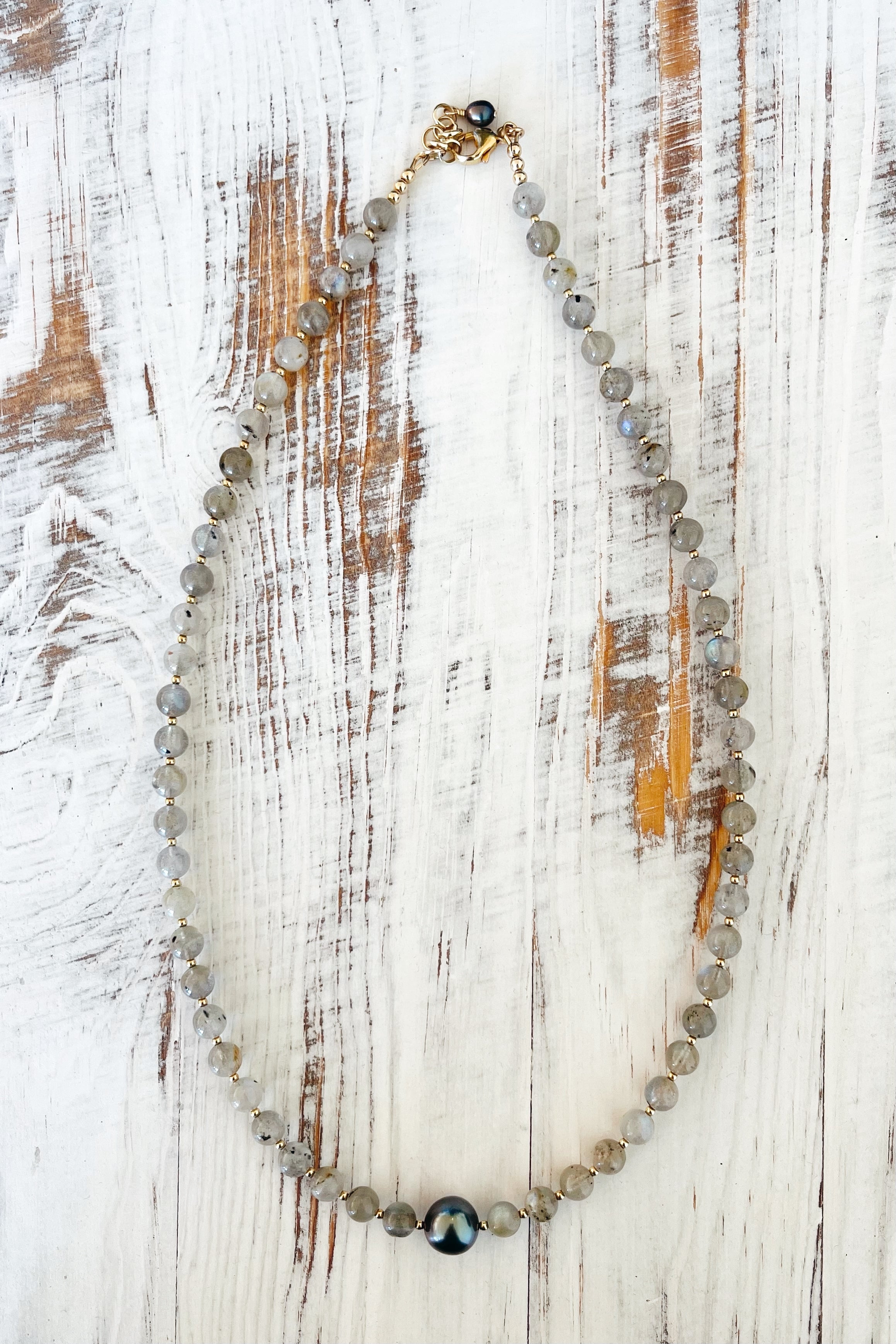 Labradorite Tahitian Wrap Bracelet / Necklace KEANI JEWELRY