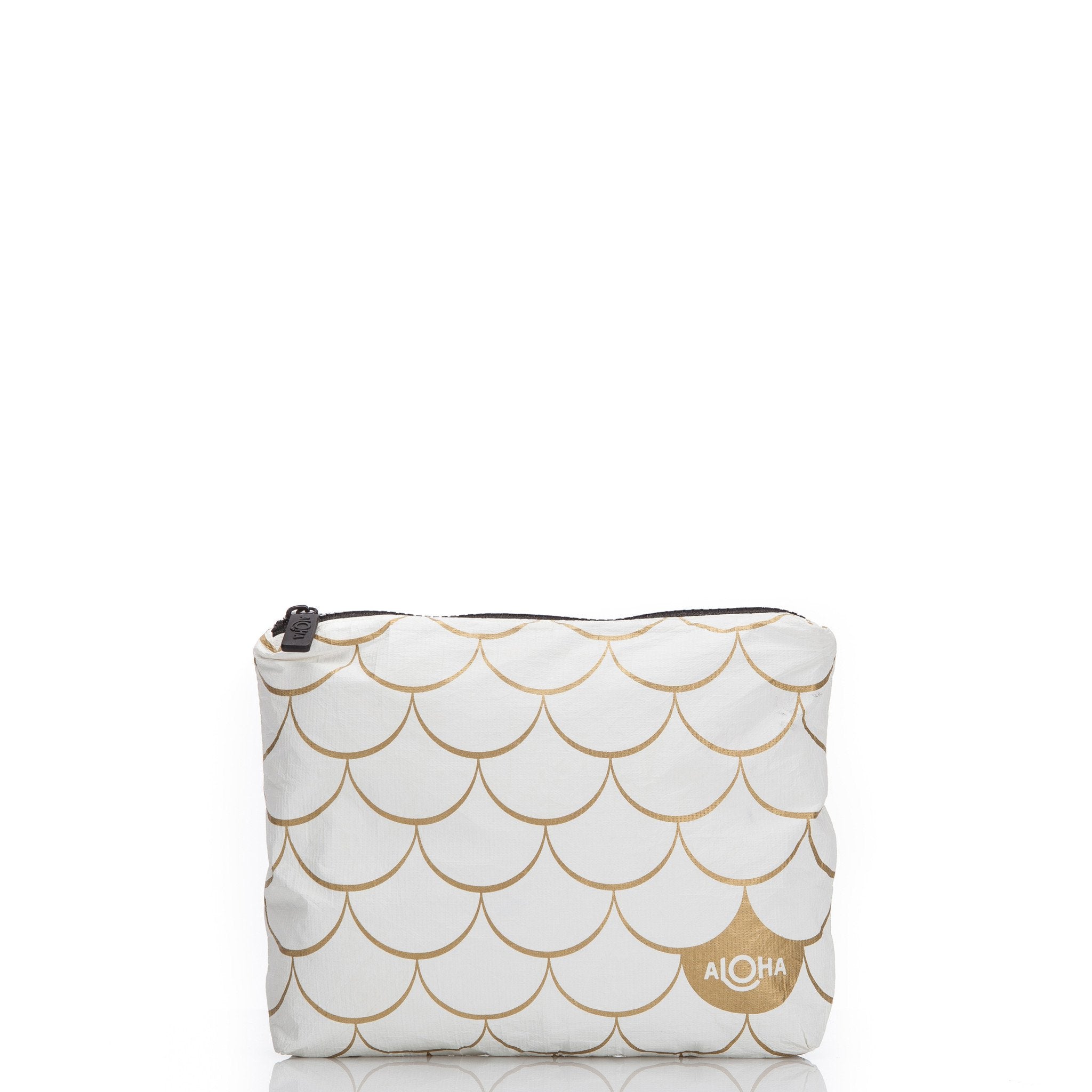 Mermaid Scales Small Pouch / Gold & White Aloha Collection