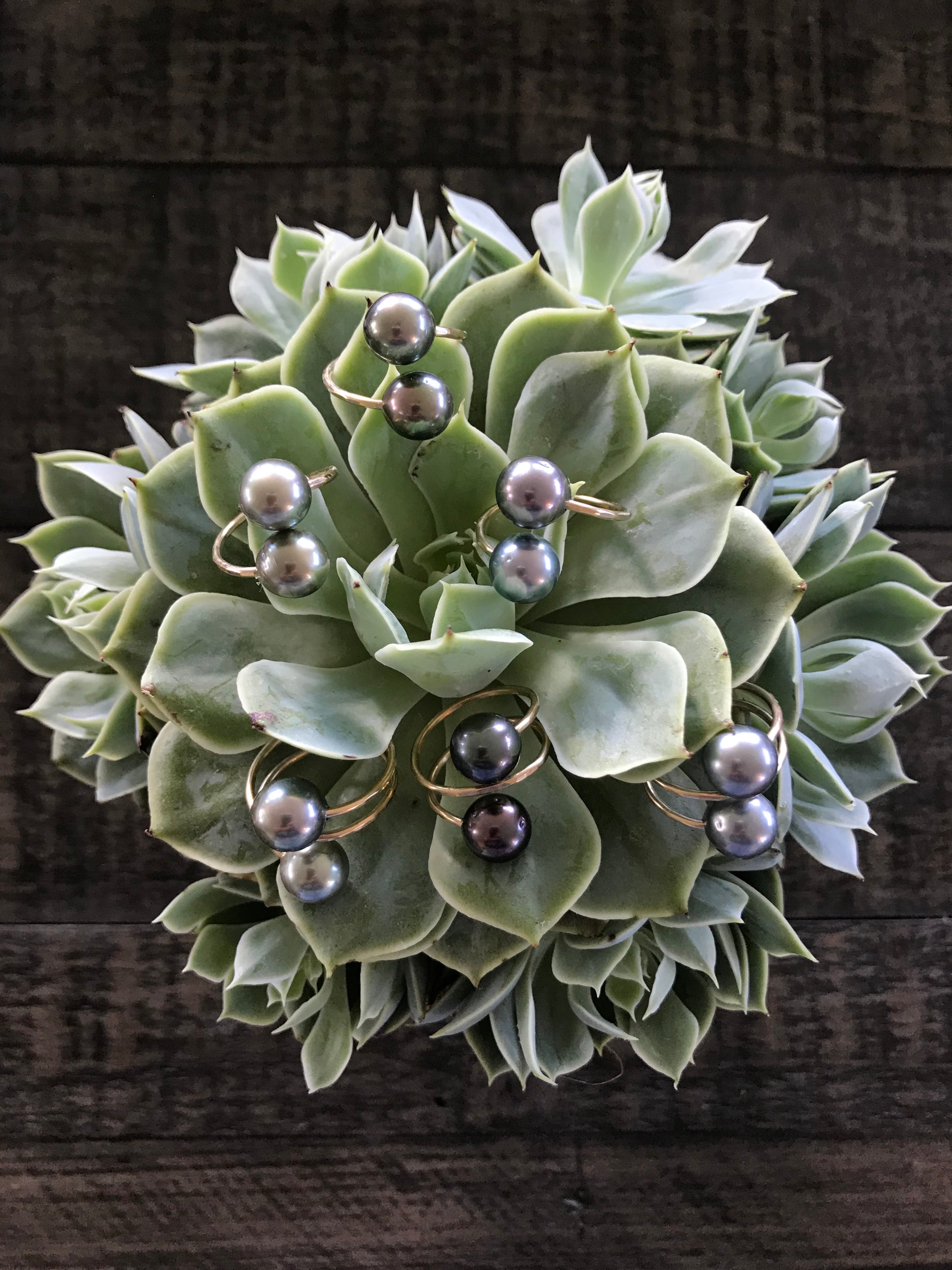 Manihi Tahitian Pearl Wrap Ring, Designed by Keani Hawaii on Maui