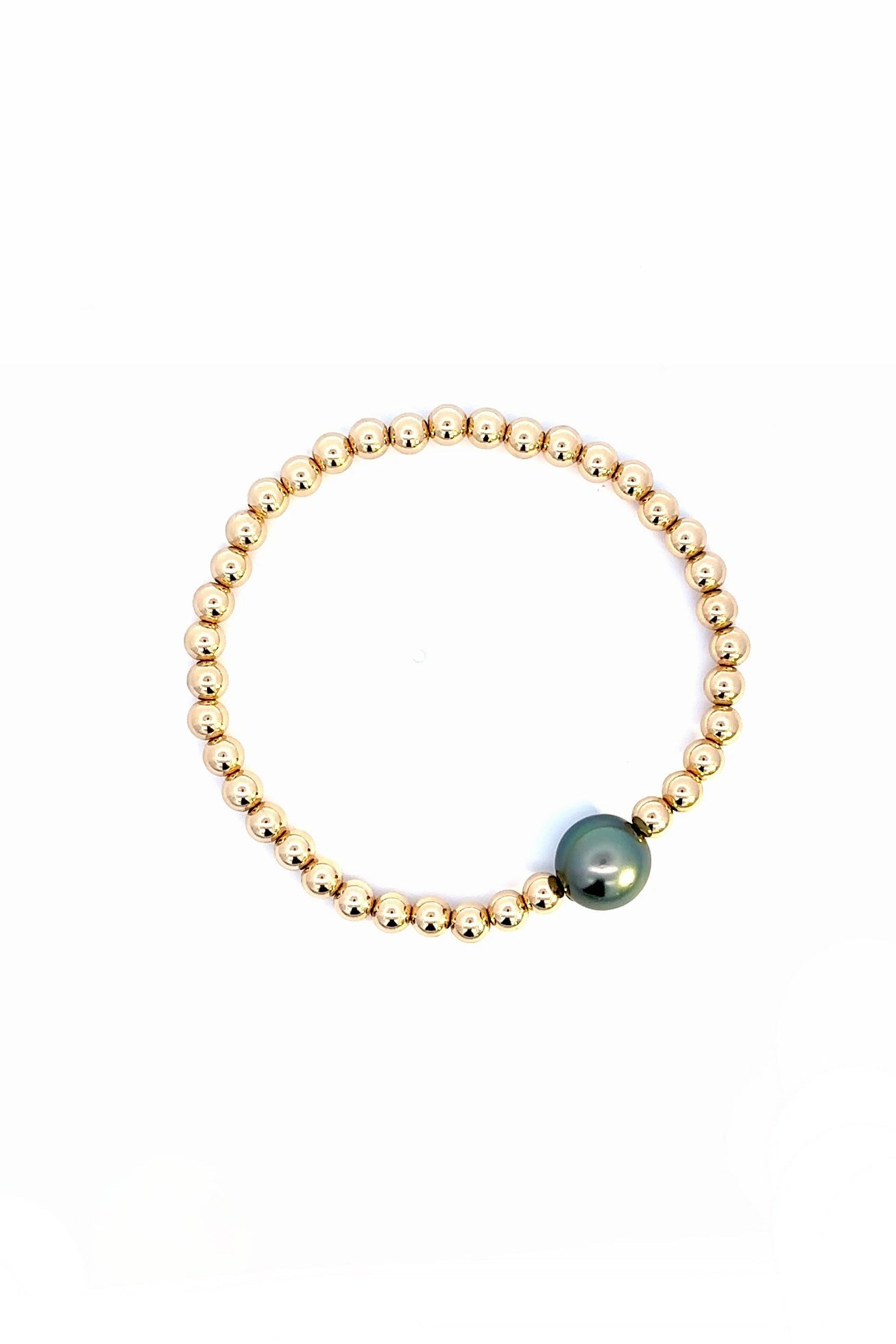 Bubbly Tahitian Stretch Bracelet / Green Gray / Ready To Ship #2 KEANI JEWELRY