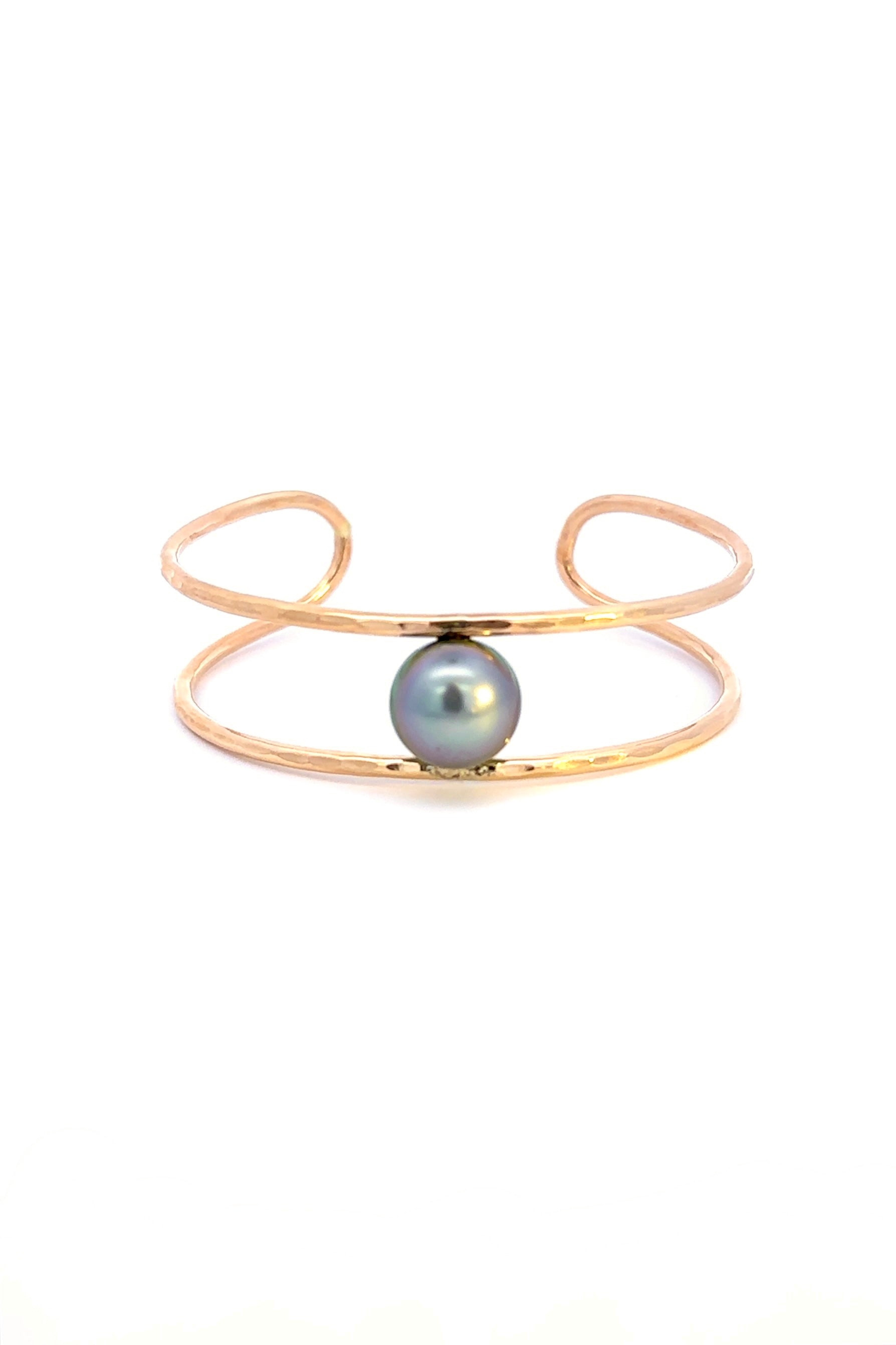 Tahitian Double Band Cuff / Silver With Light Pink Undertones / Ready To Ship #2 KEANI JEWELRY