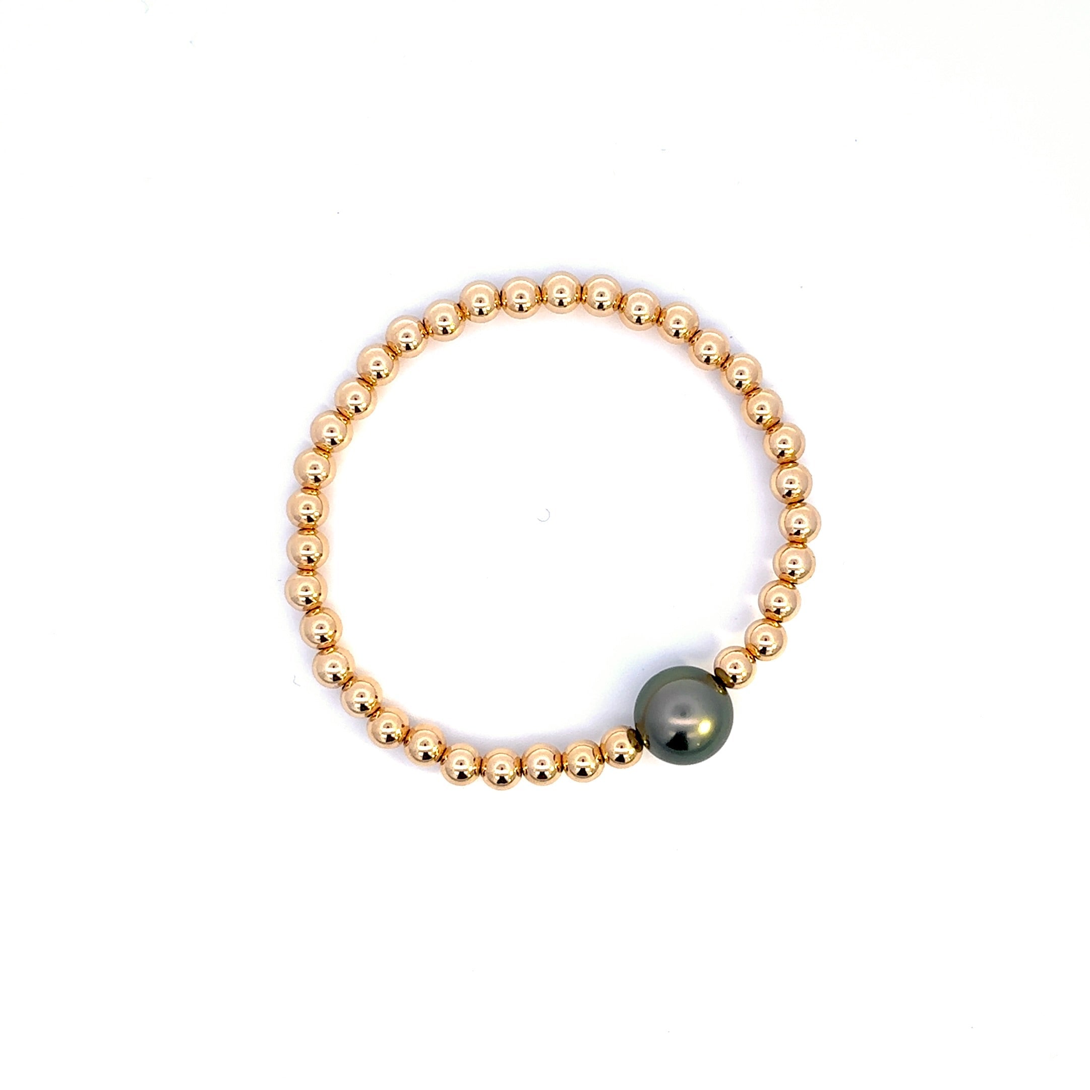 Bubbly Tahitian Stretch Bracelet / Dark Gray Green / Ready To Ship #4 KEANI JEWELRY