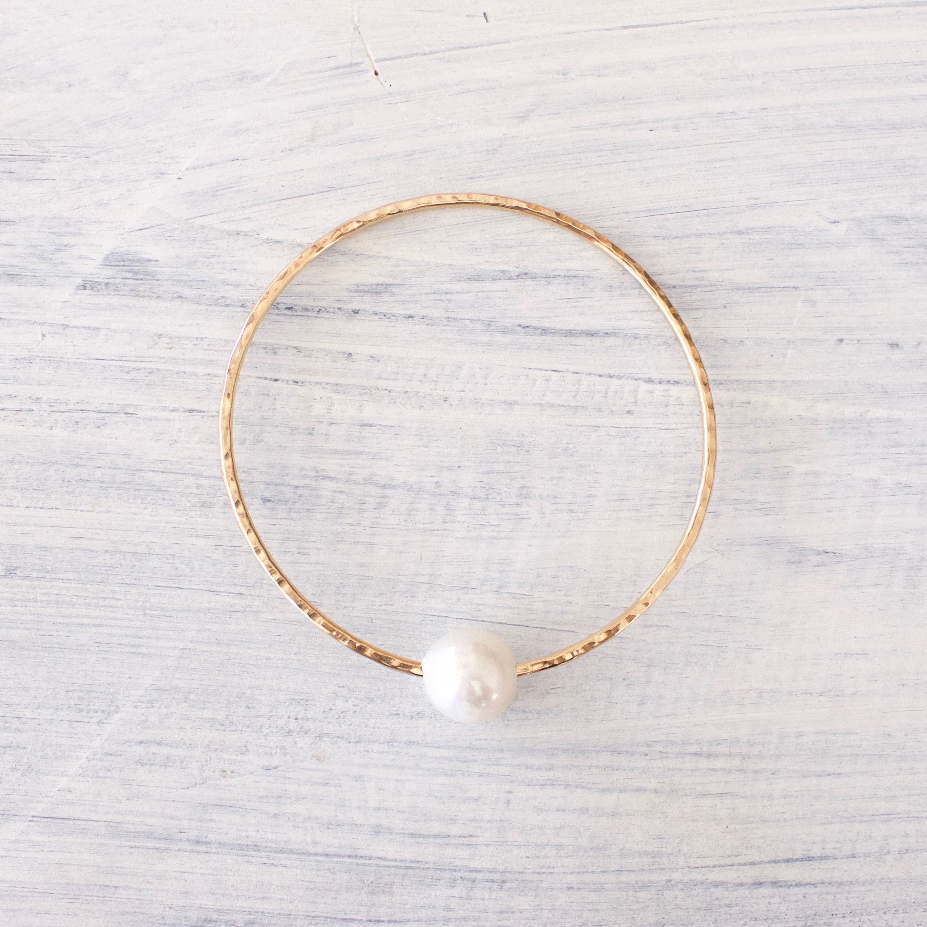 White Edison Pearl Bangle KEANI JEWELRY