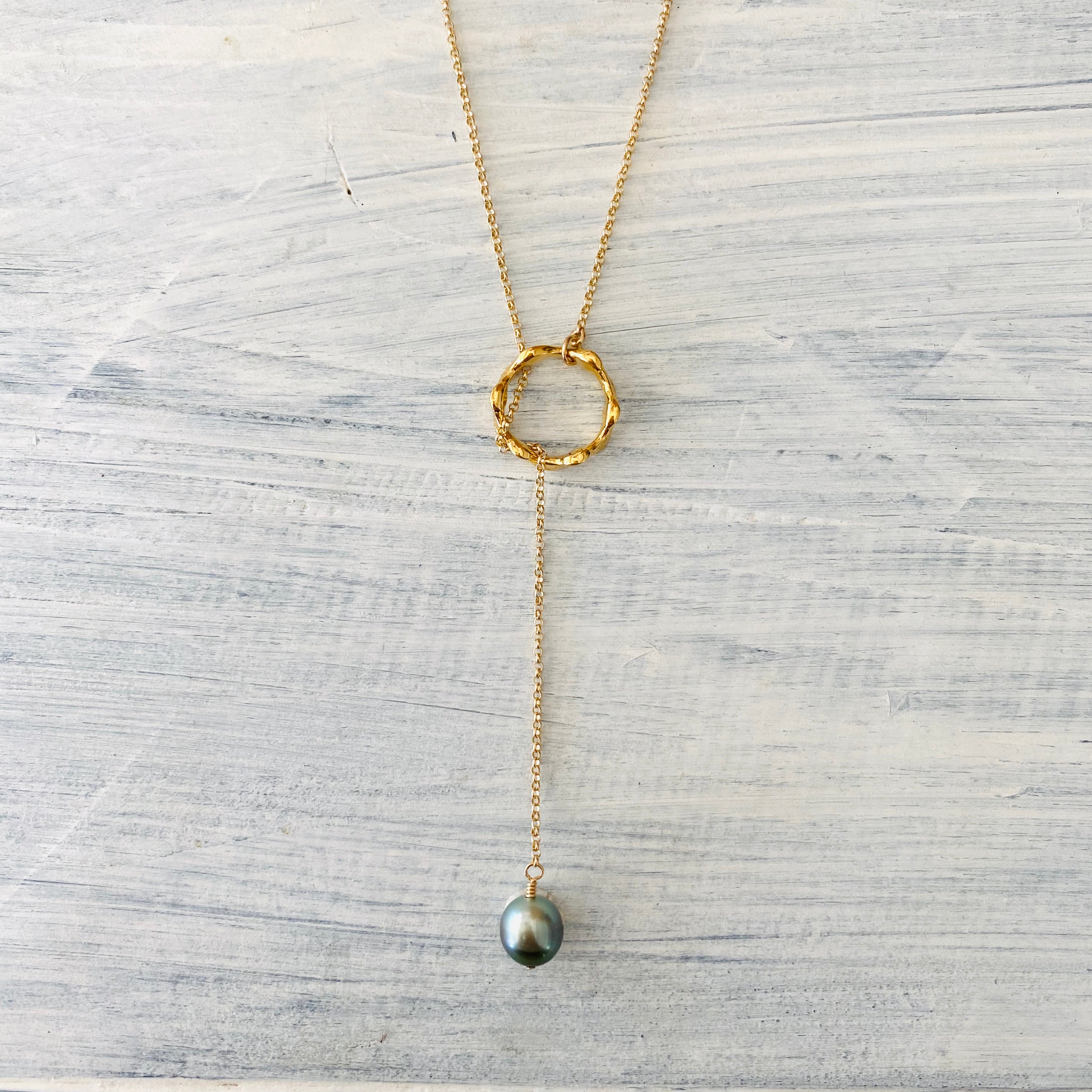 He'e Tahitian Pearl Lariat KEANI JEWELRY