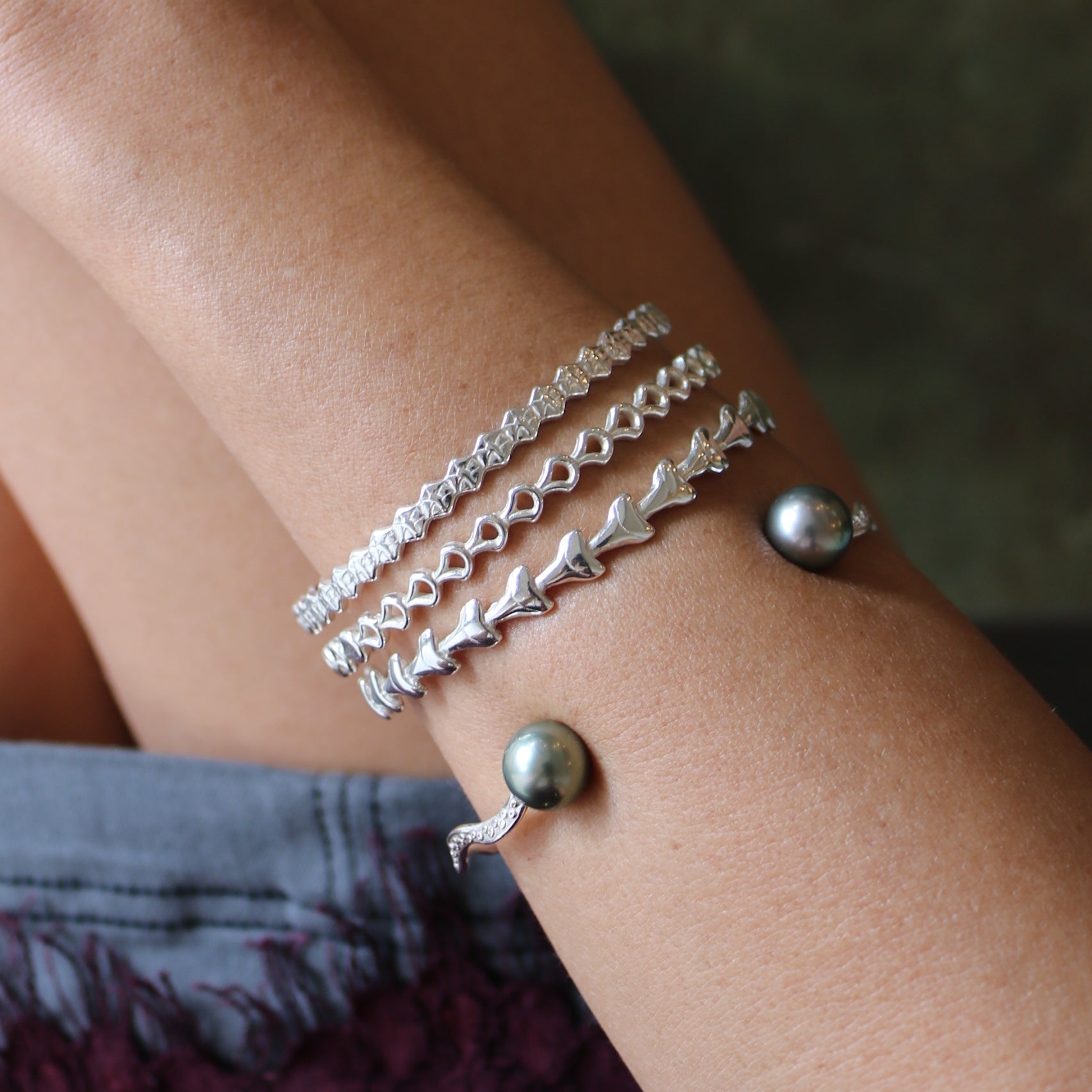 Jagged Shark Tooth Bangle, Keani Jewelry