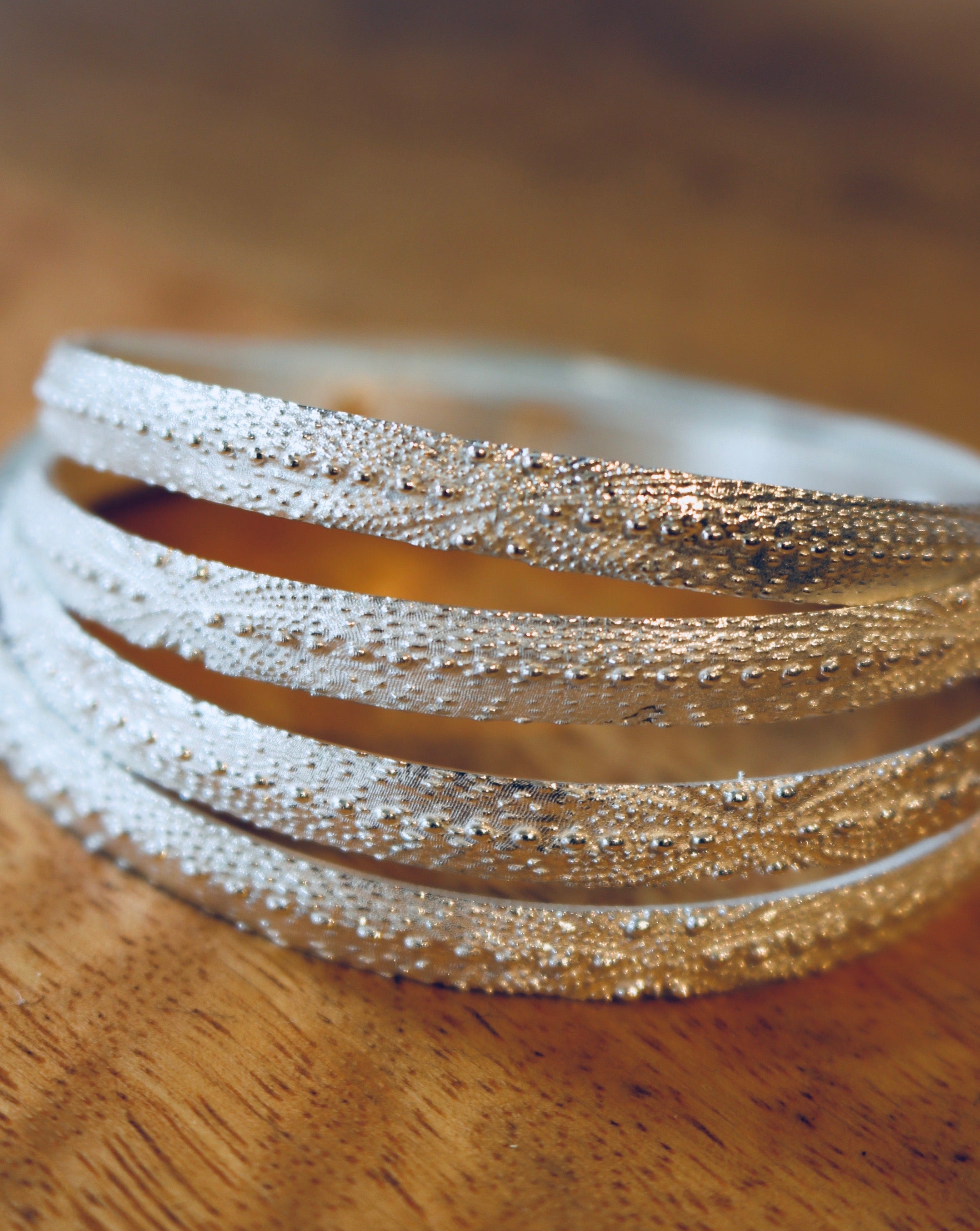Sandy Beach Urchin shell textured bangle, by Keani Hawai'i