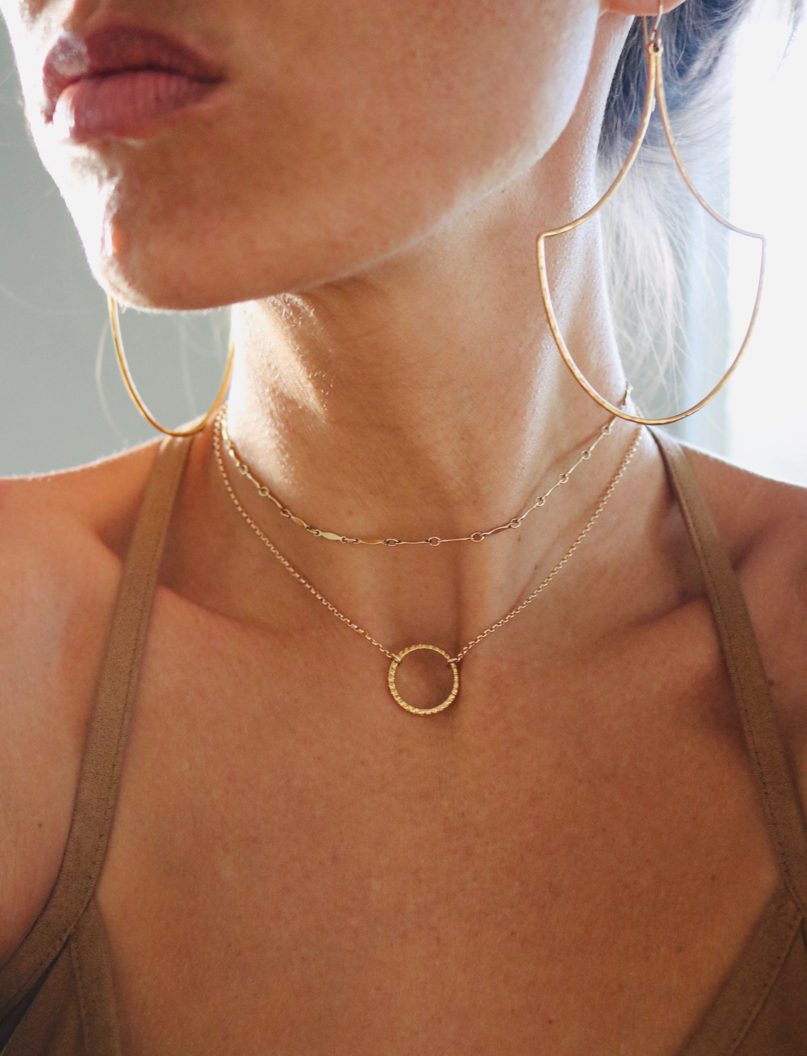 Li'i Choker Necklace, with Mermaid Scale hoops, Keani Hawai'i
