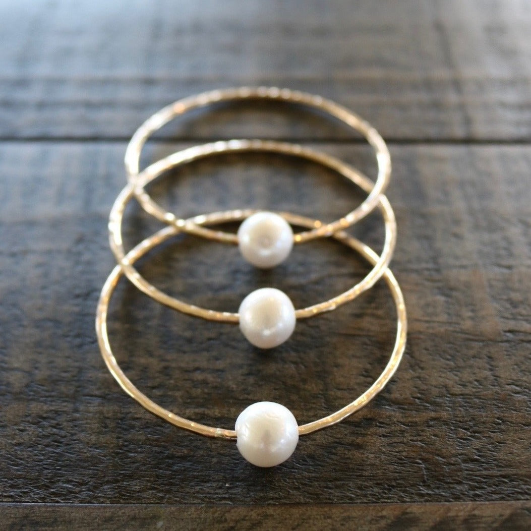 White Edison Pearl Bangle, by Keani Hawai'i