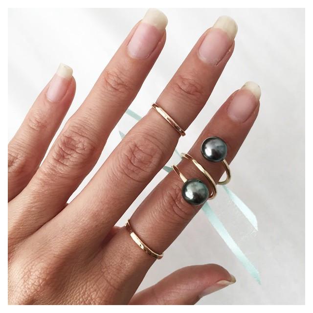 Manihi Tahitian Pearl Wrap Ring, Designed by Keani Hawaii on Maui
