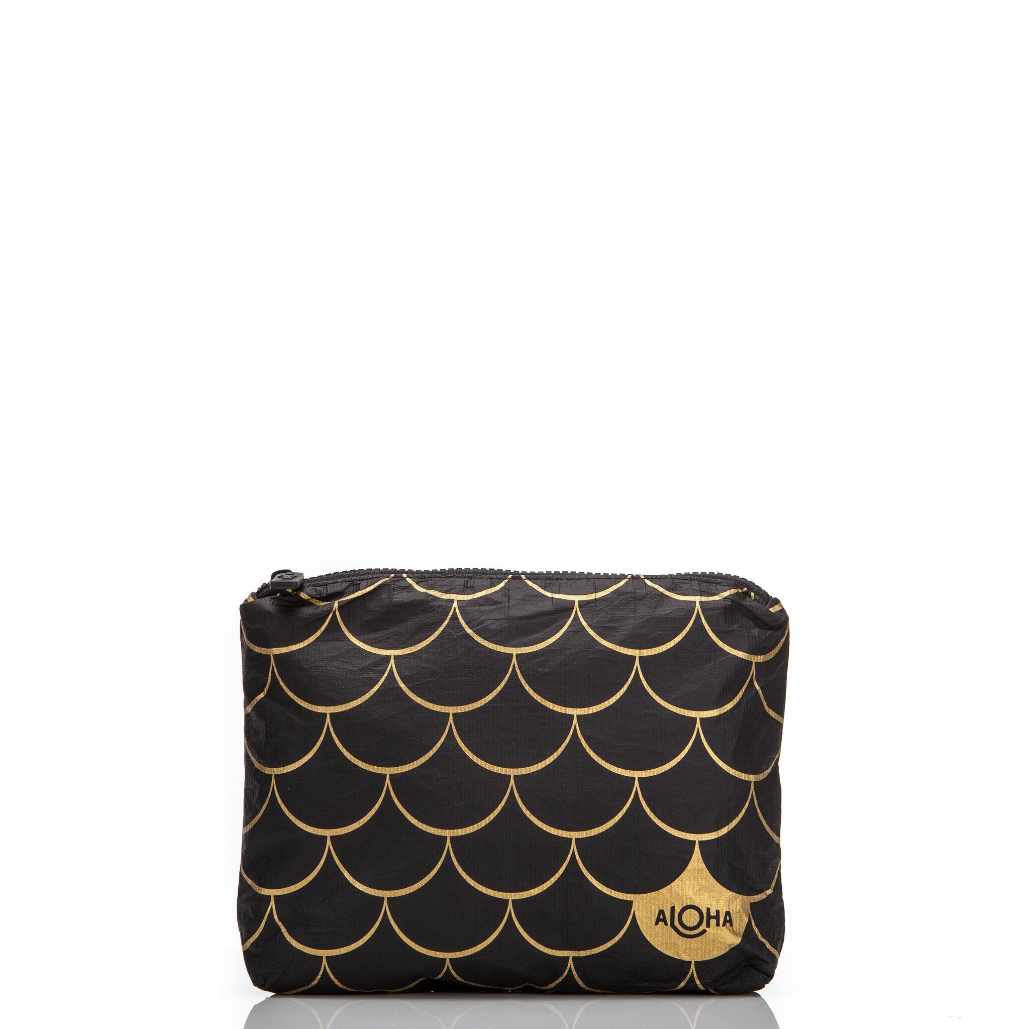 Mermaid Scales Small Pouch / Black & Gold Aloha Collection