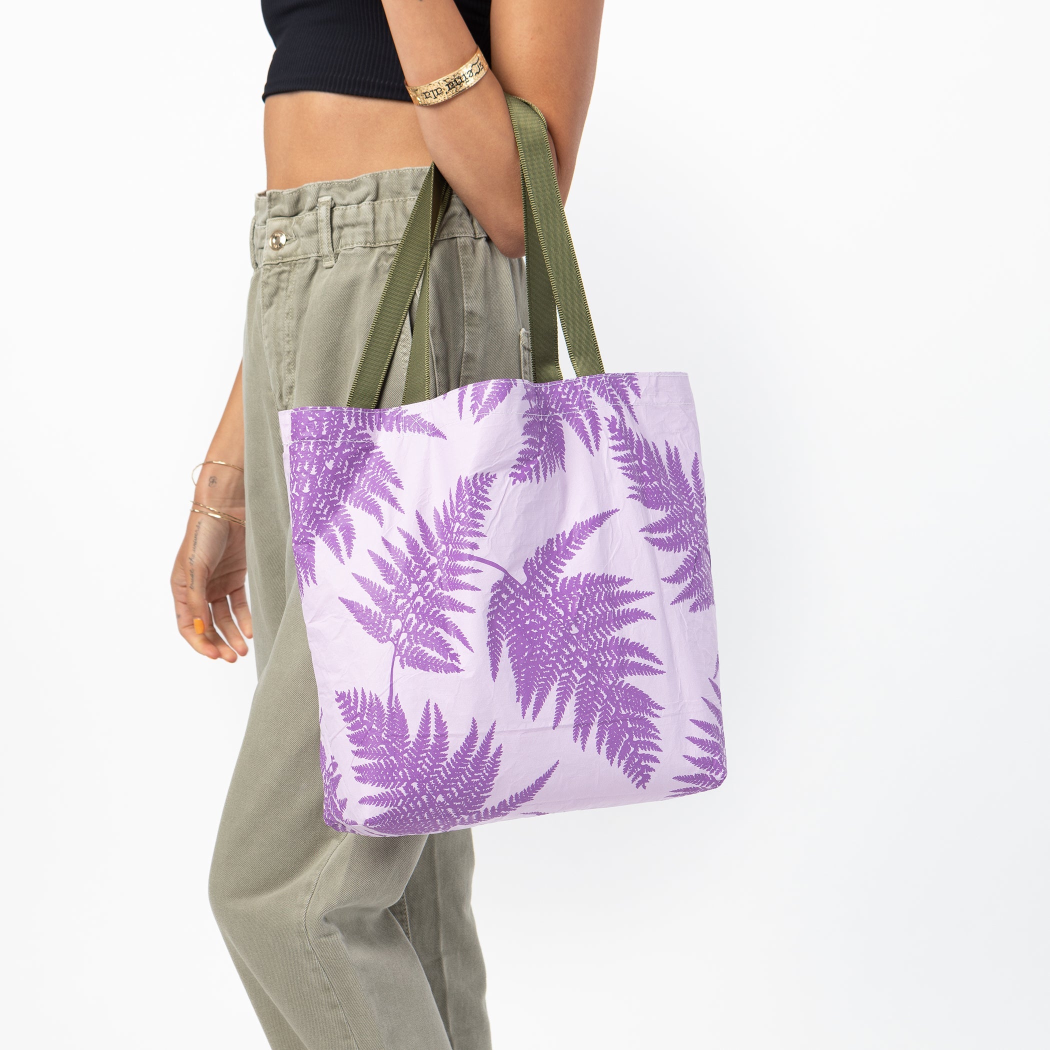 Palapalai Reversible Tote / Lilac Aloha Collection