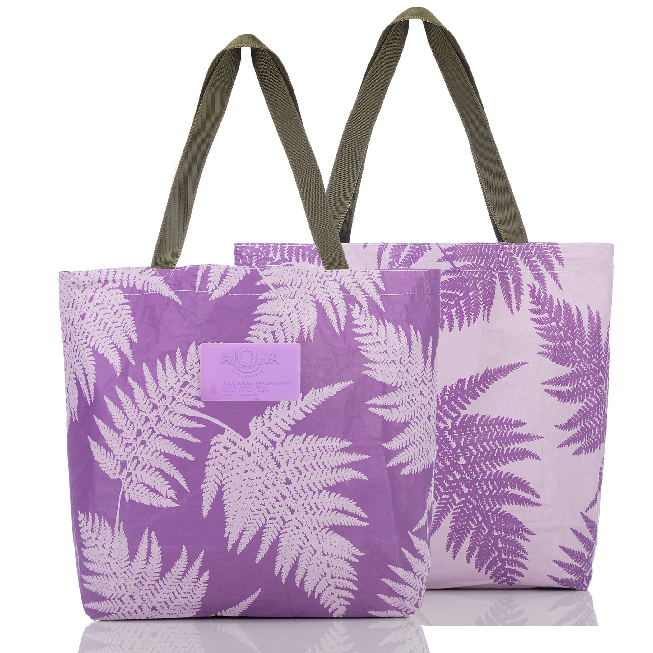 Palapalai Reversible Tote / Lilac Aloha Collection