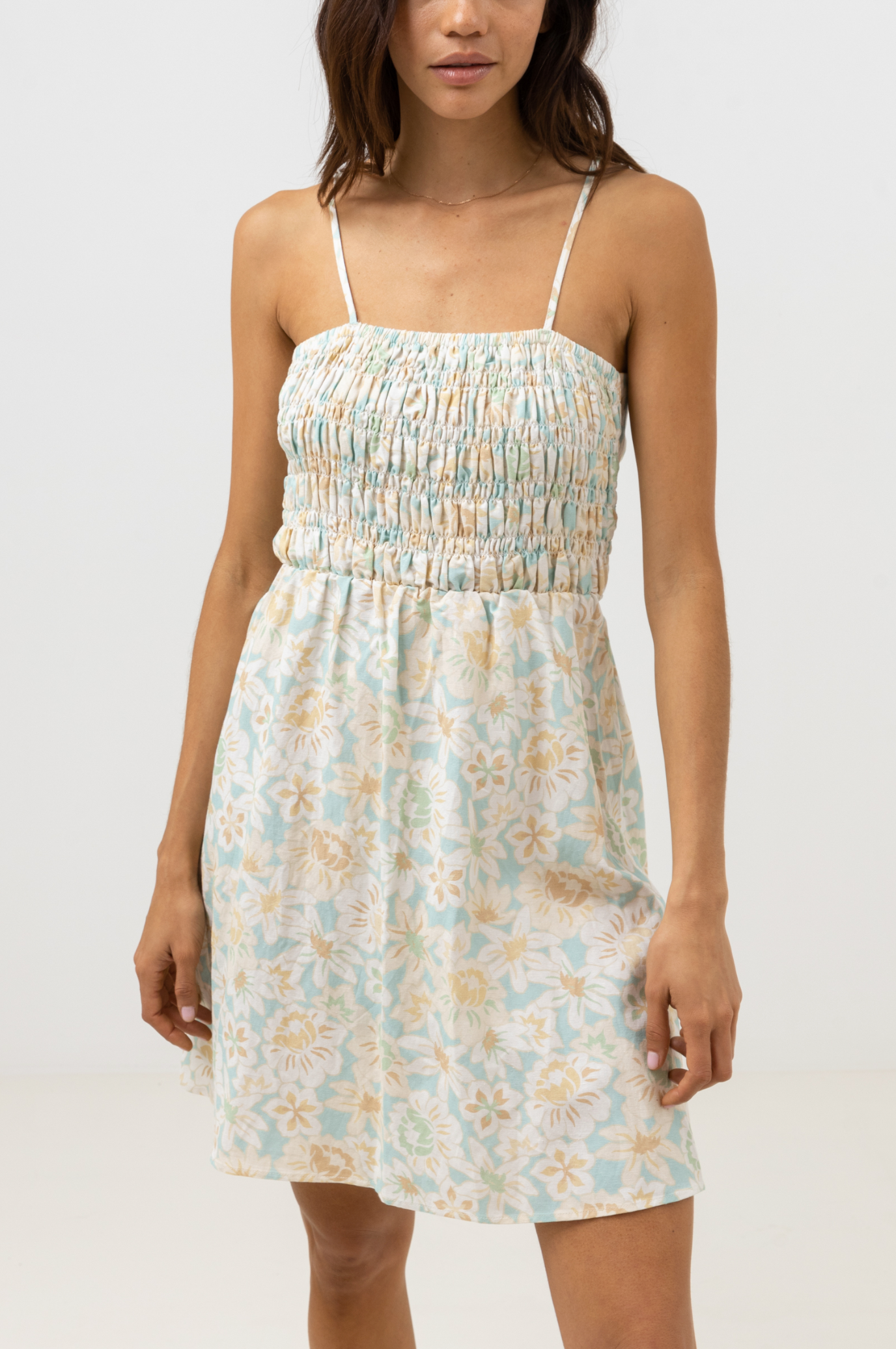 Paloma Floral Mini Dress / Aqua Haze RHYTHM