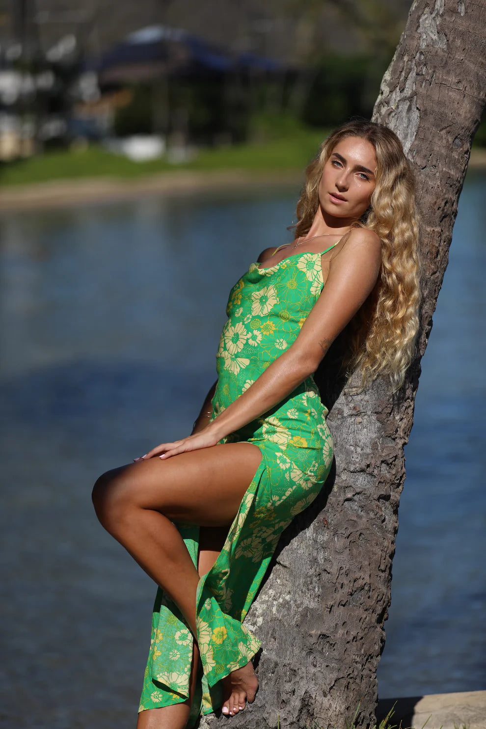 St. Lucia Slit Midi Dress XIX PALMS