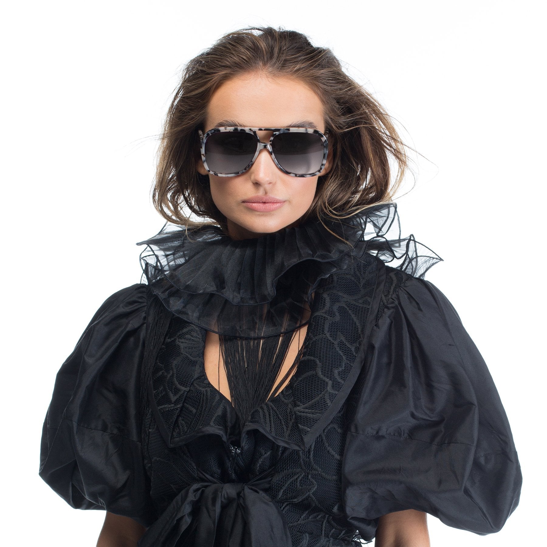 Polarized Bang / Ivory Tort w. Rose Gold Metal Trim / Black Gradient Lens Valley Eyewear