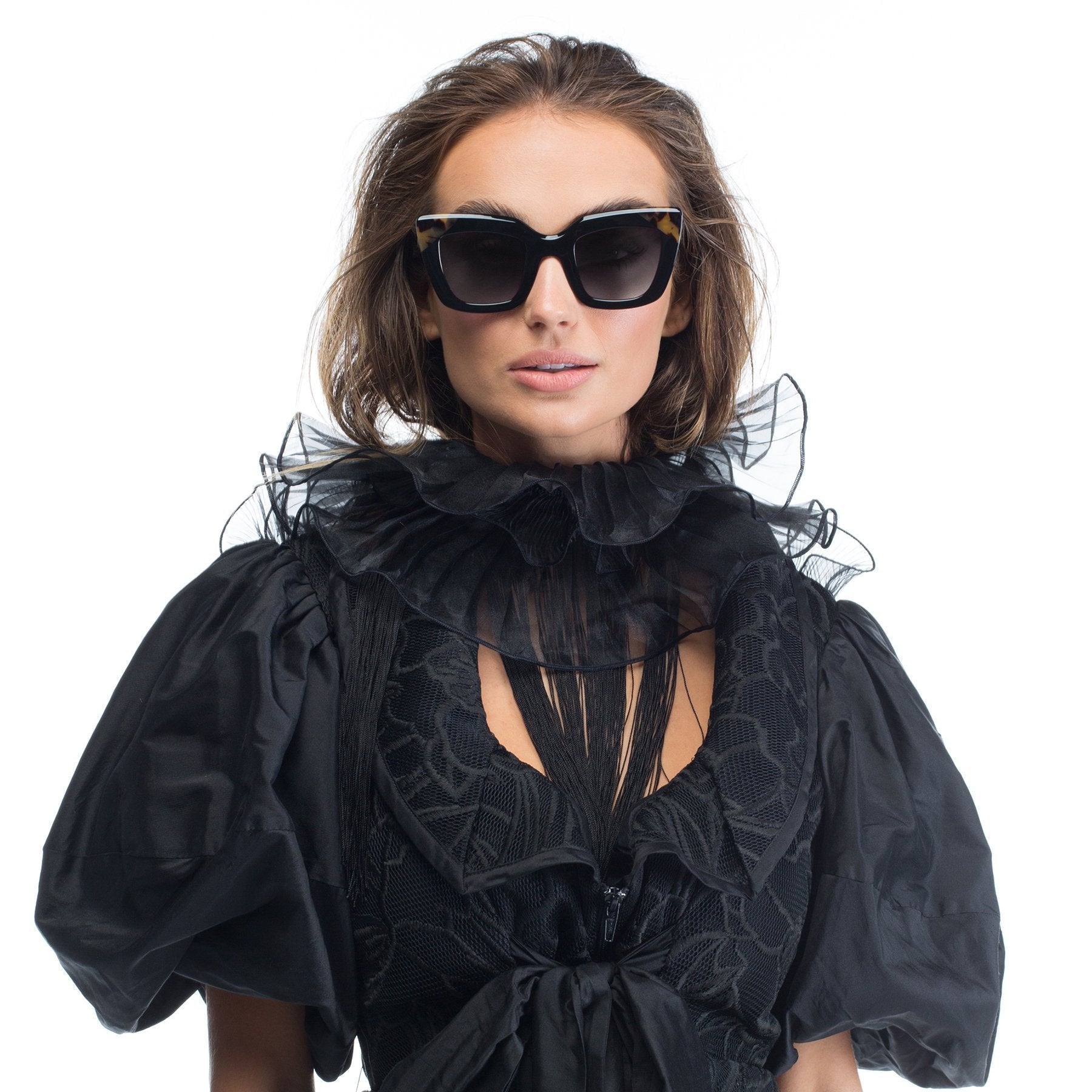 Polarized Brigada / Gloss Black w. Tort Brow Corners / Black Gradient Lens Valley Eyewear