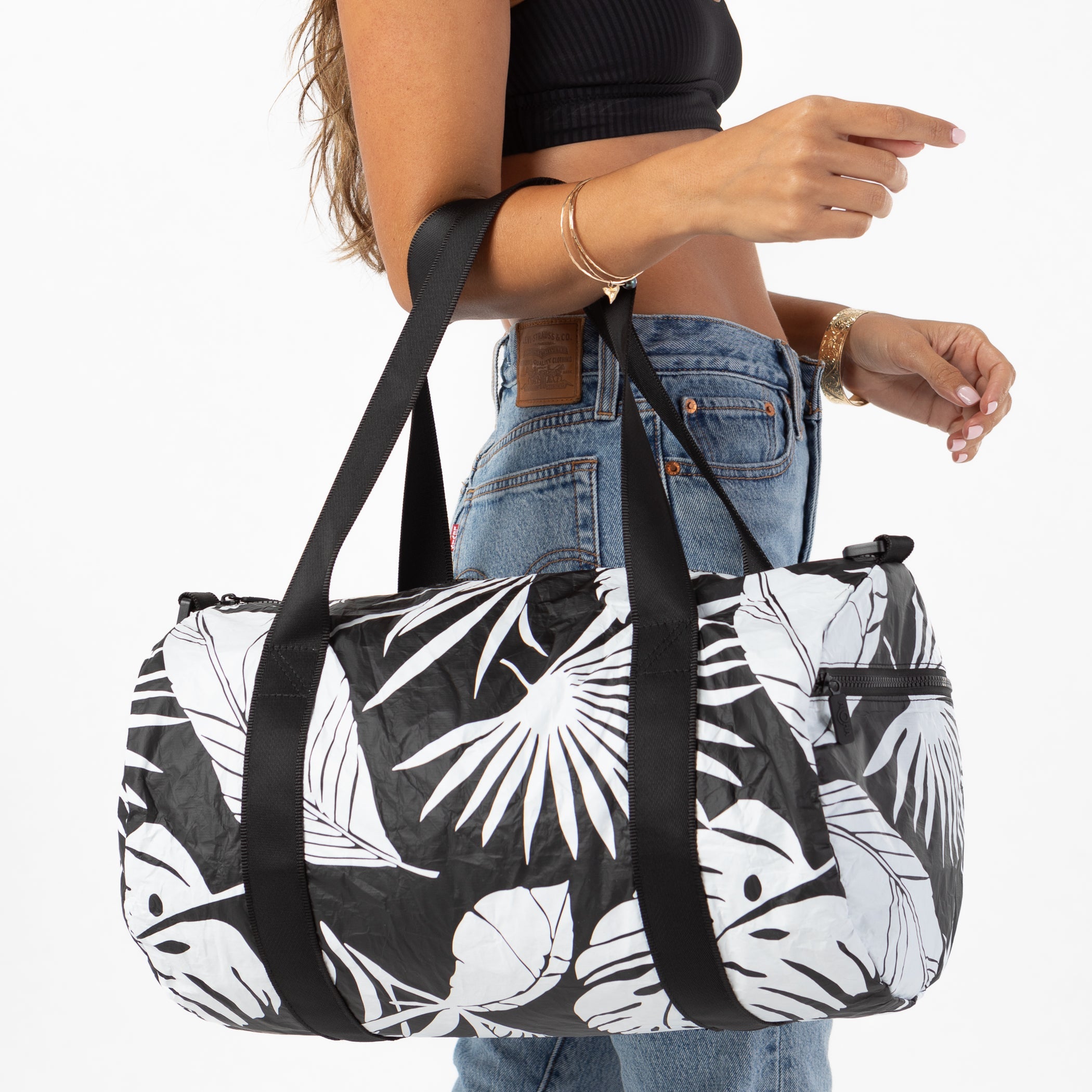 Le Palm Duffle / White & Black Aloha Collection