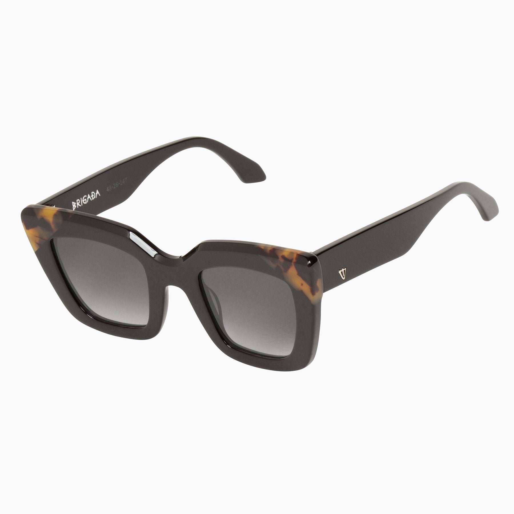 Polarized Brigada / Gloss Black w. Tort Brow Corners / Black Gradient Lens Valley Eyewear