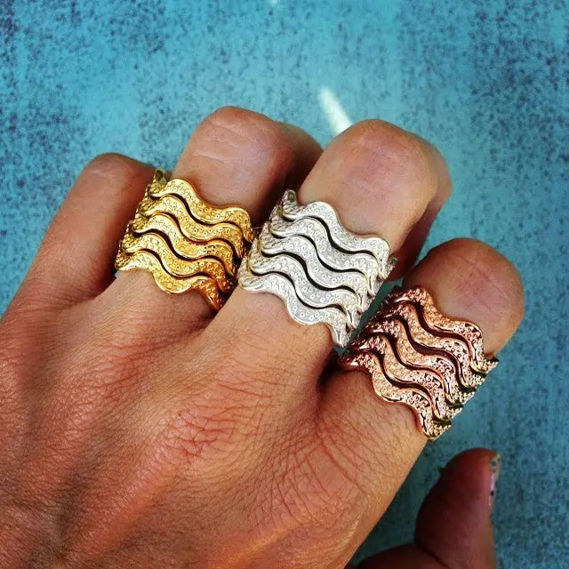 He'e Wavy Rings, Stackable, Octopus Rings, Rings, He'e, Keani Jewelry