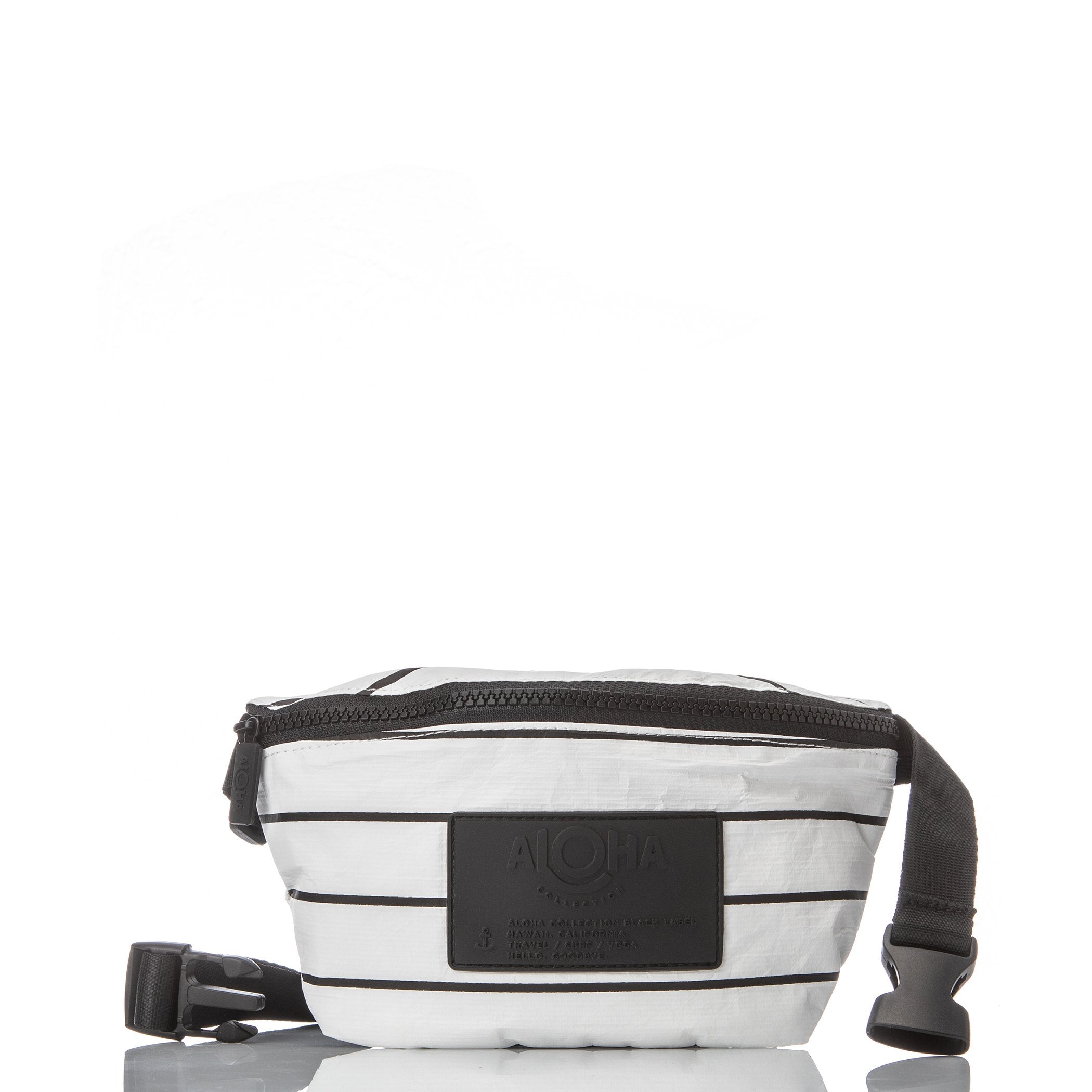 Pinstripe Mini Hip Pack / White & Black Aloha Collection