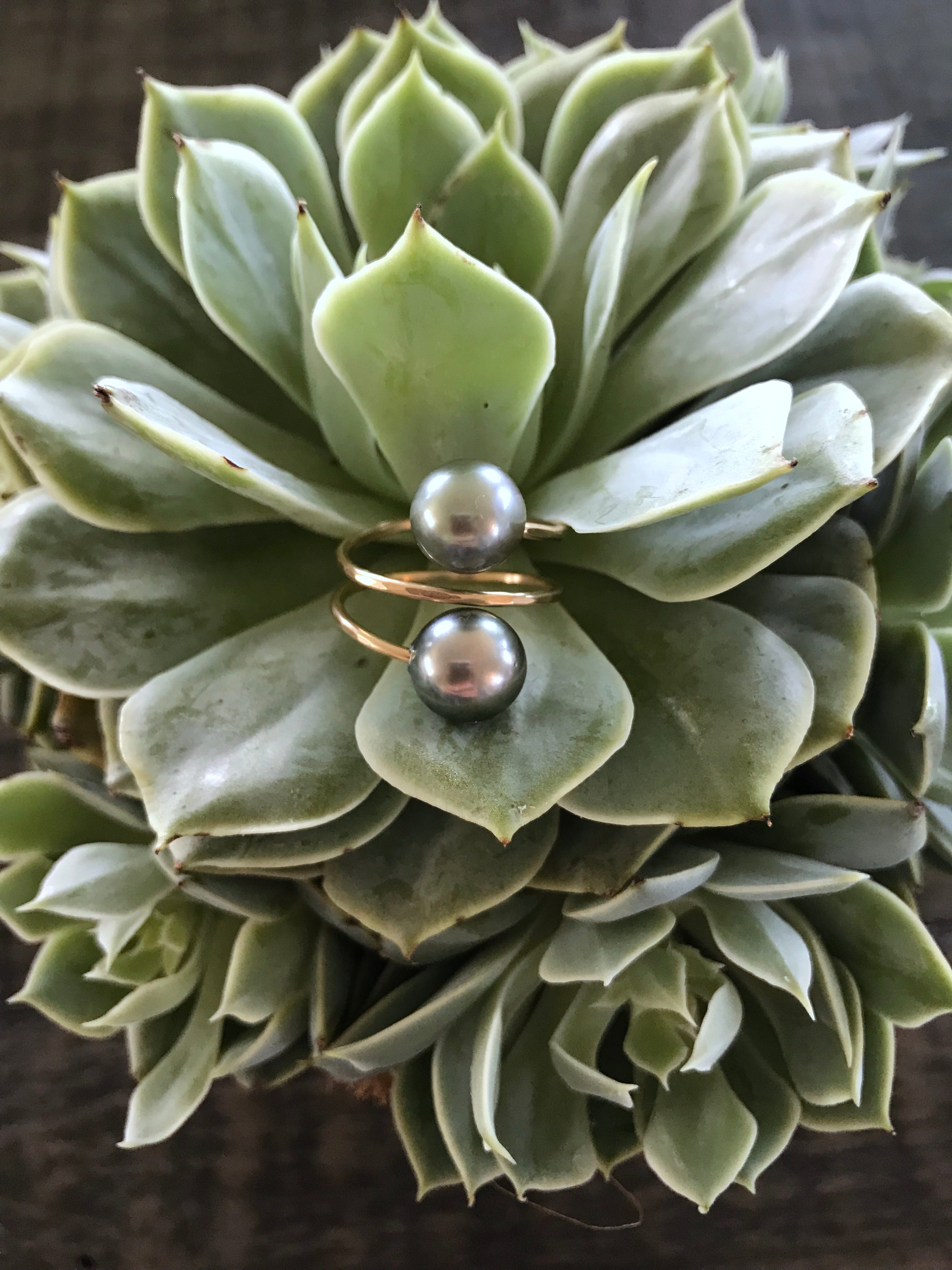 Manihi Tahitian Pearl Wrap Ring, Designed by Keani Hawaii on Maui