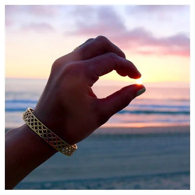 Mermaid Scale Bangles at Sunset, Keani Jewelry