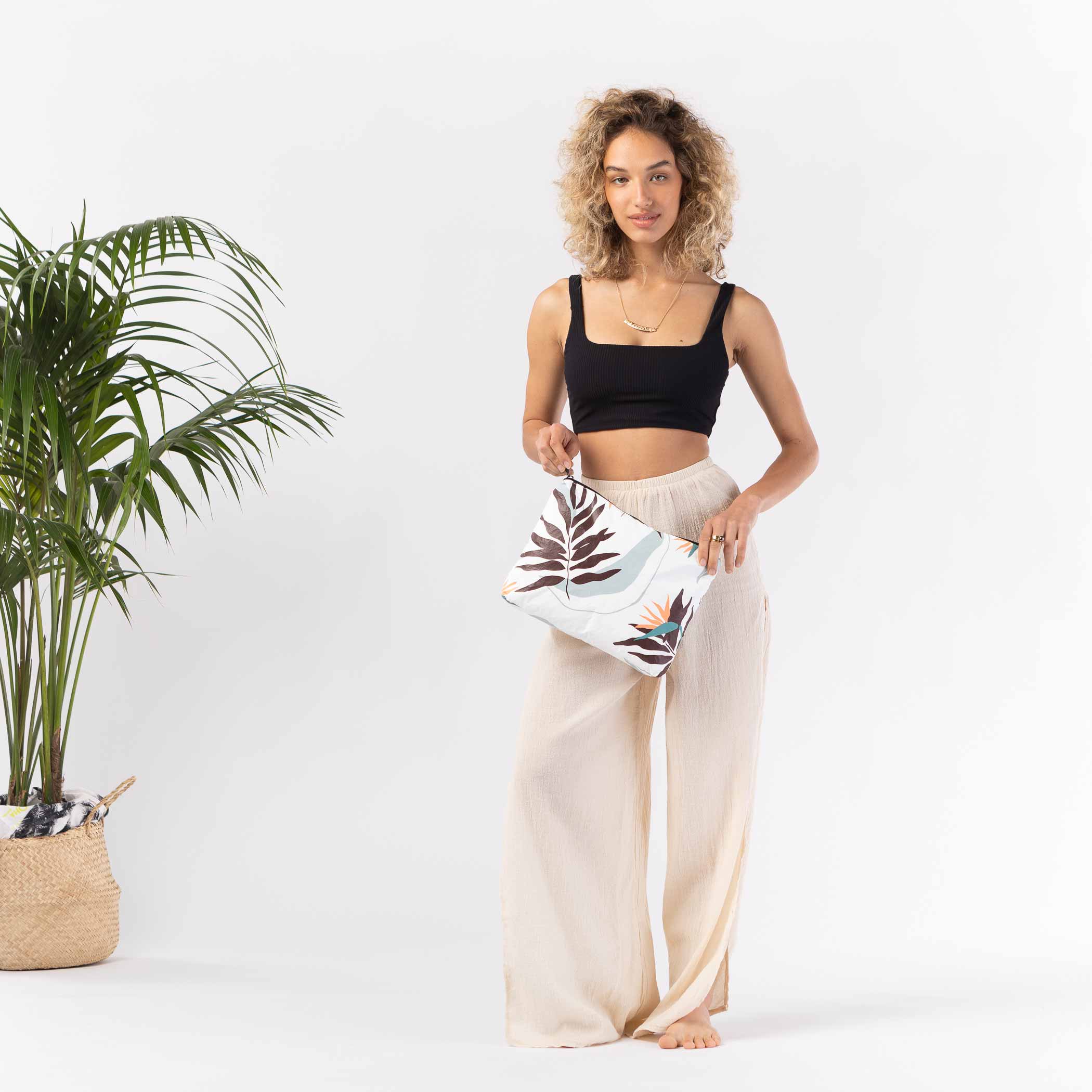 Painted Birds Mid Pouch / Cool Aloha Collection