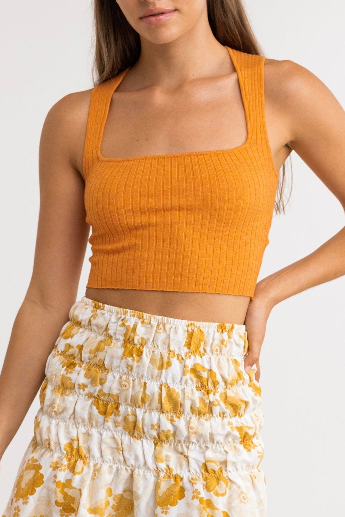 Andie Knit Crop Top / Tangelo RHYTHM
