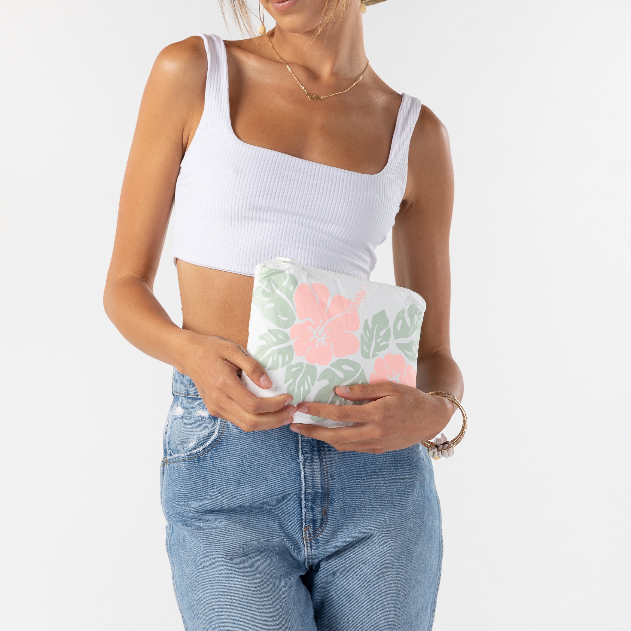Big Island Hibiscus Small Pouch / Melon Aloha Collection
