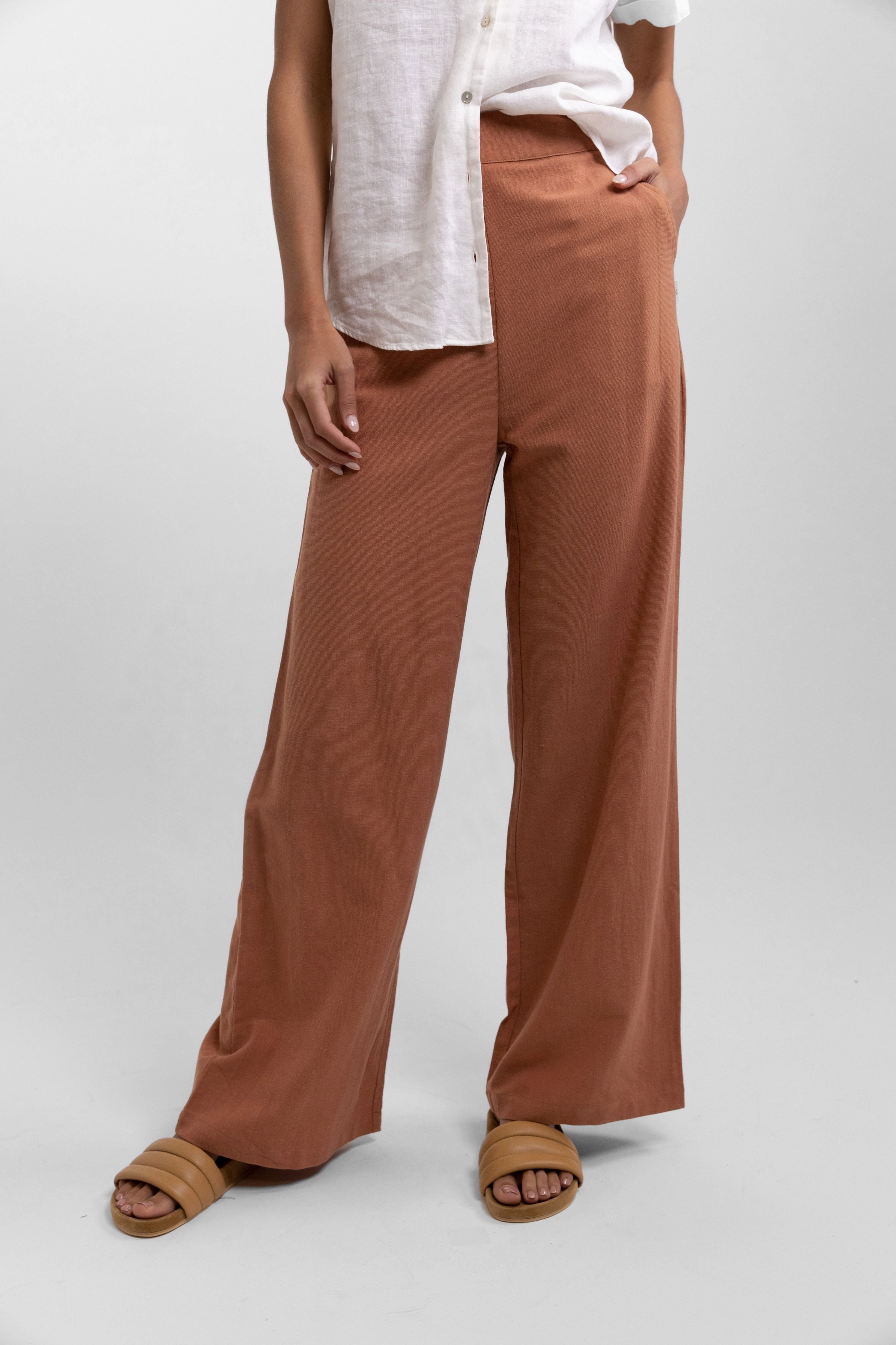 Classic Wide Leg Pant / Baked Clay
