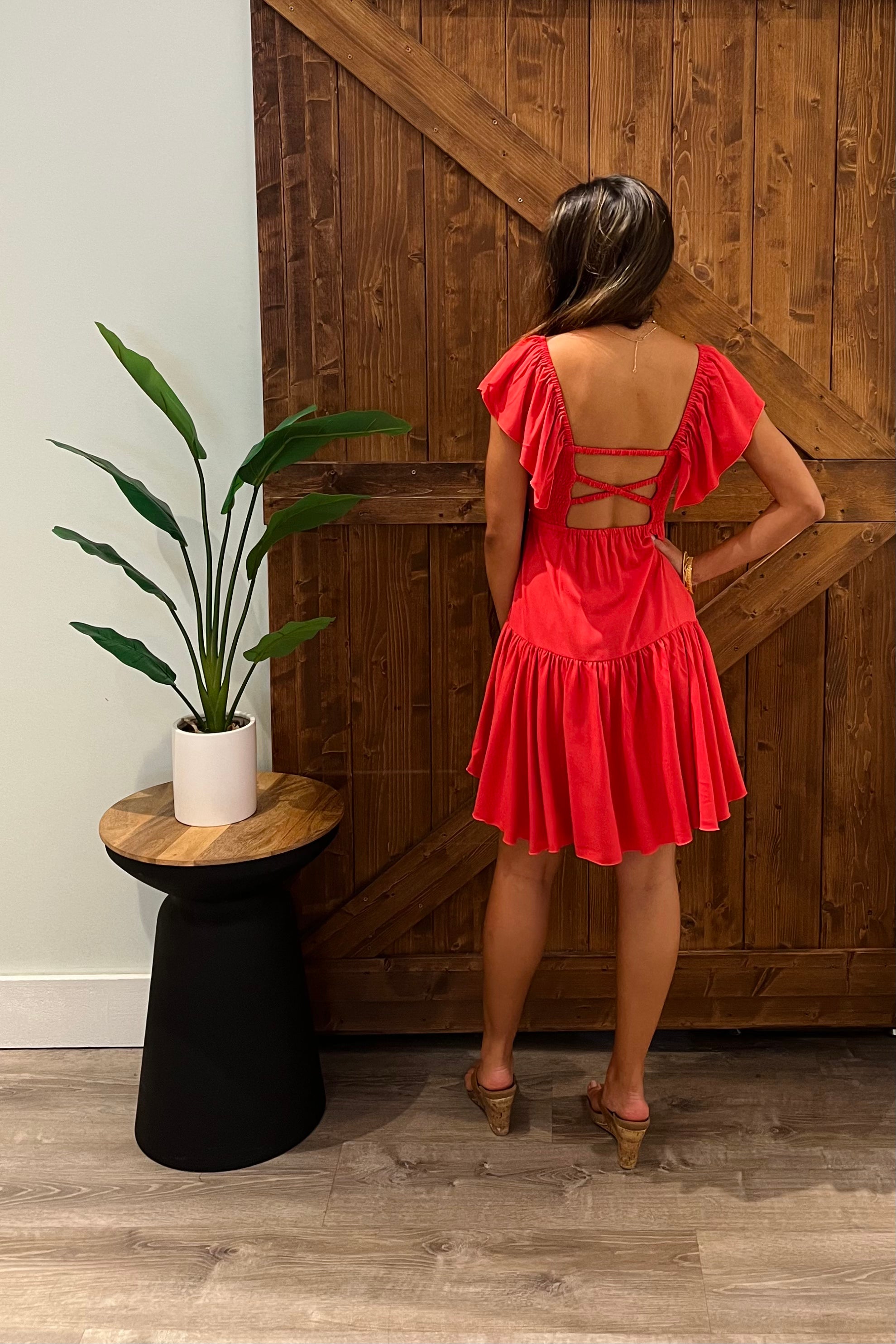 Quinn Dress / Red Coral