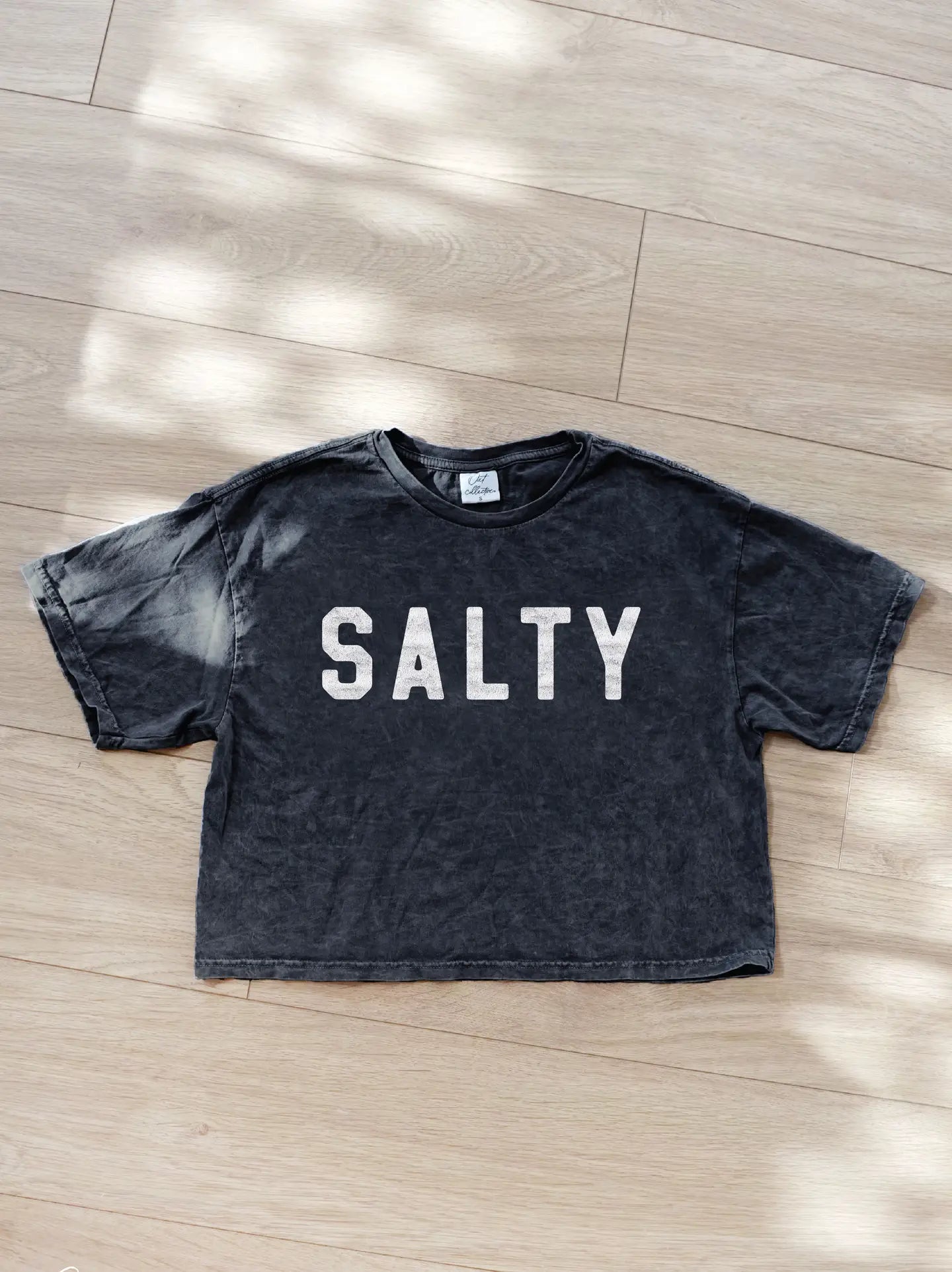 SALTY Cropped Mineral Graphic Top / Mineral Black OAT COLLECTIVE