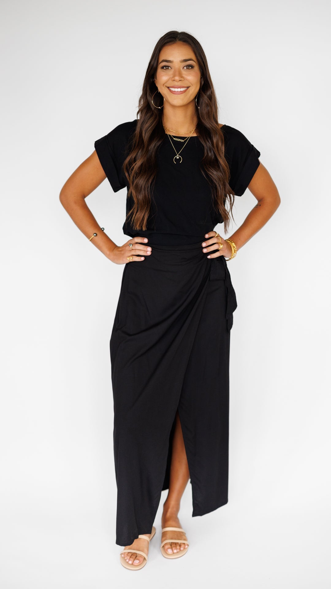 Kalei Skirt / Solid Black Khush Clothing