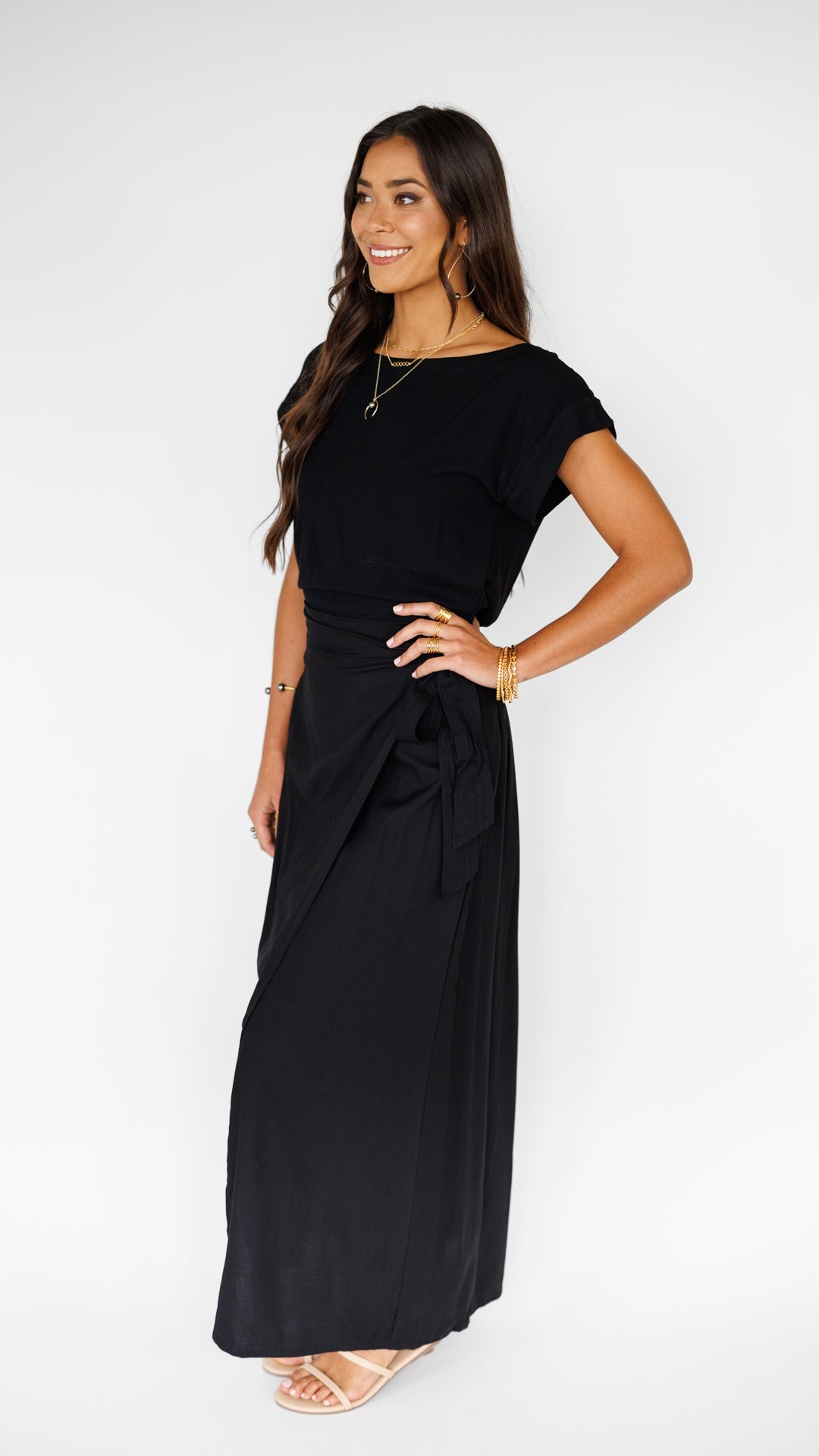 Kalei Skirt / Solid Black Khush Clothing