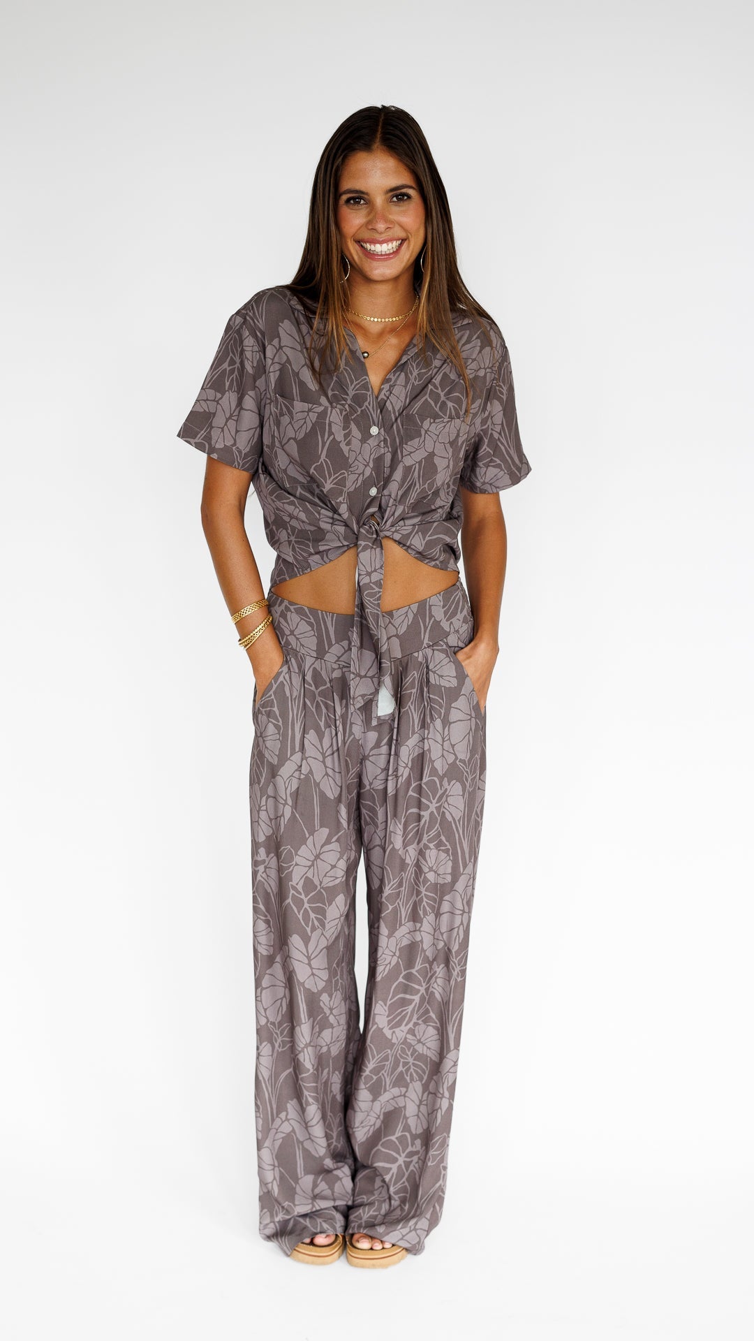 Kalo Patch / Hele Tie-Top / Earth KEANI APPAREL