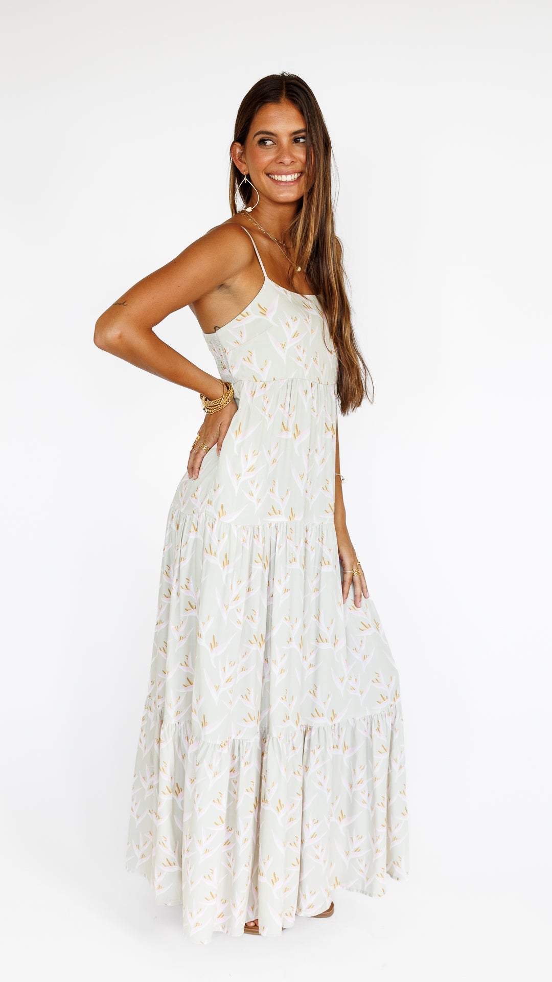 Heliconia / Haleiwa Maxi Dress / Mint KEANI APPAREL