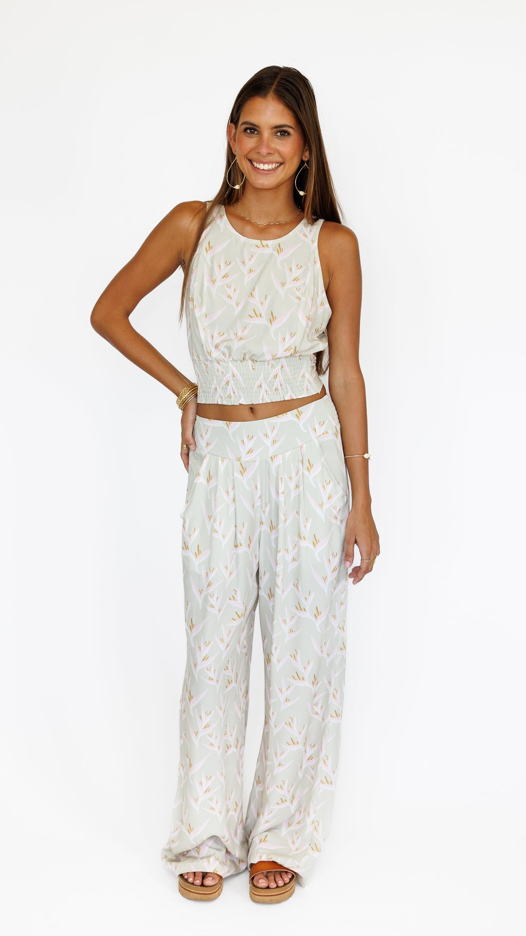 Heliconia / Hoku Tie-Back Top / Mint KEANI APPAREL