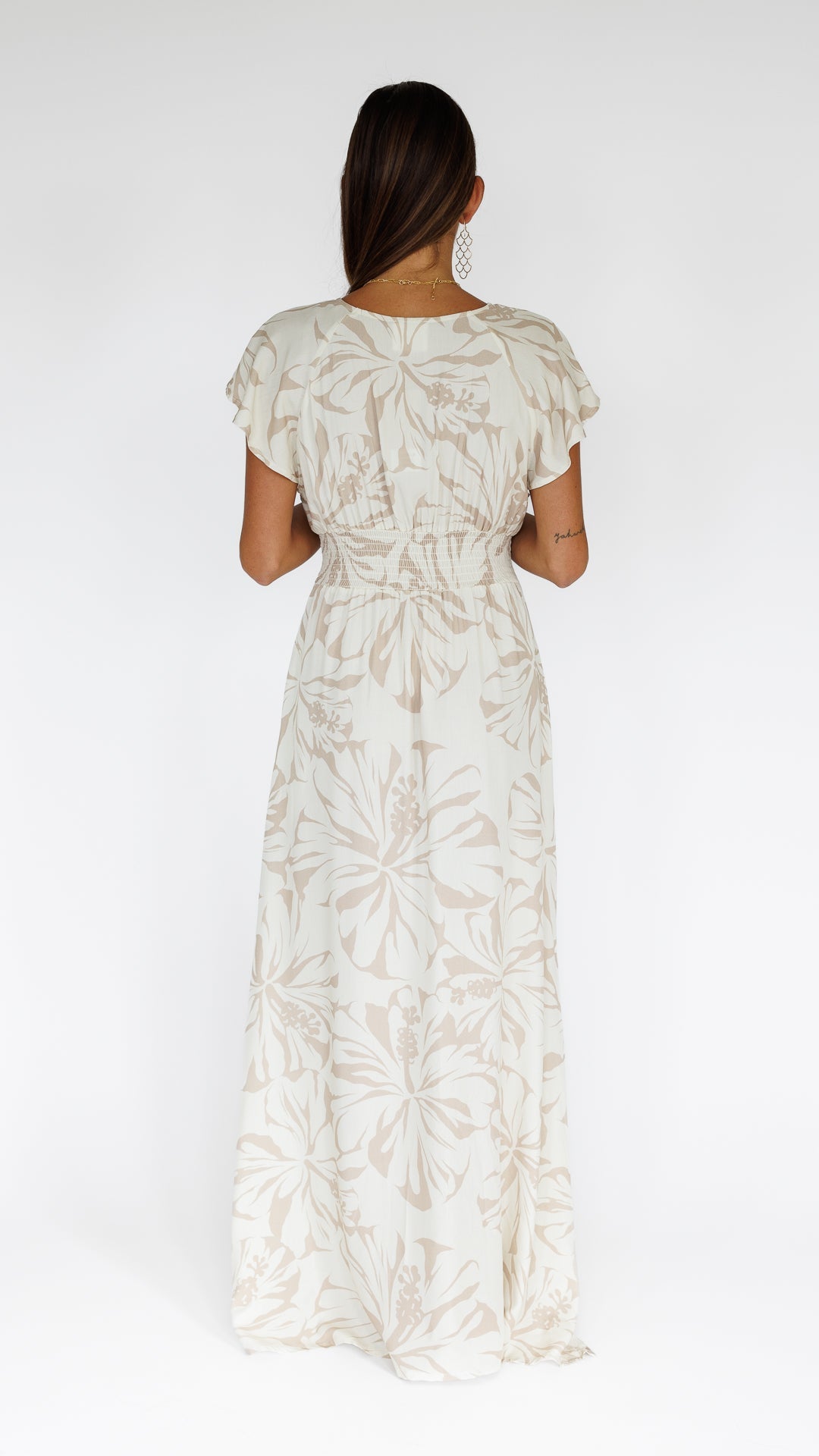 Hibiscus Kiss / Moana Maxi Dress / Bamboo Shoot KEANI APPAREL