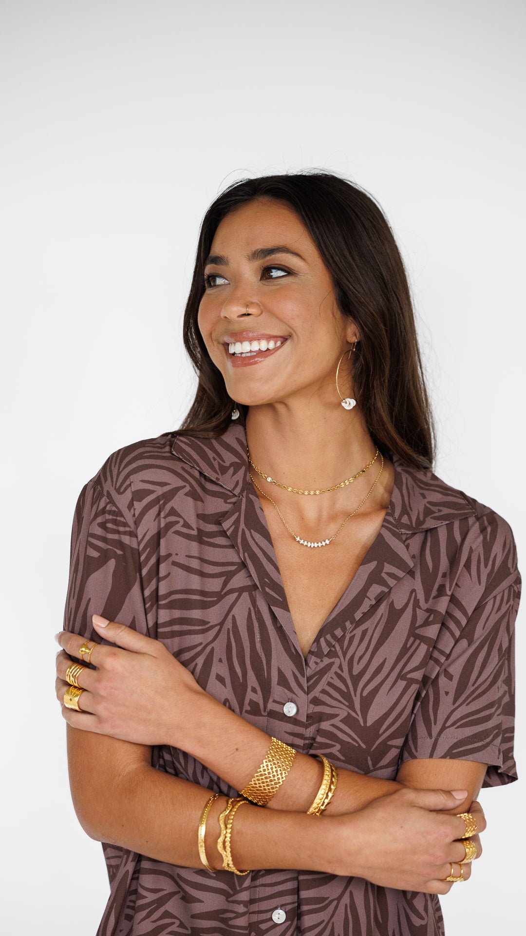 Pretty In Palms / Paia Shirt Dress / Coffee Bean KEANI APPAREL