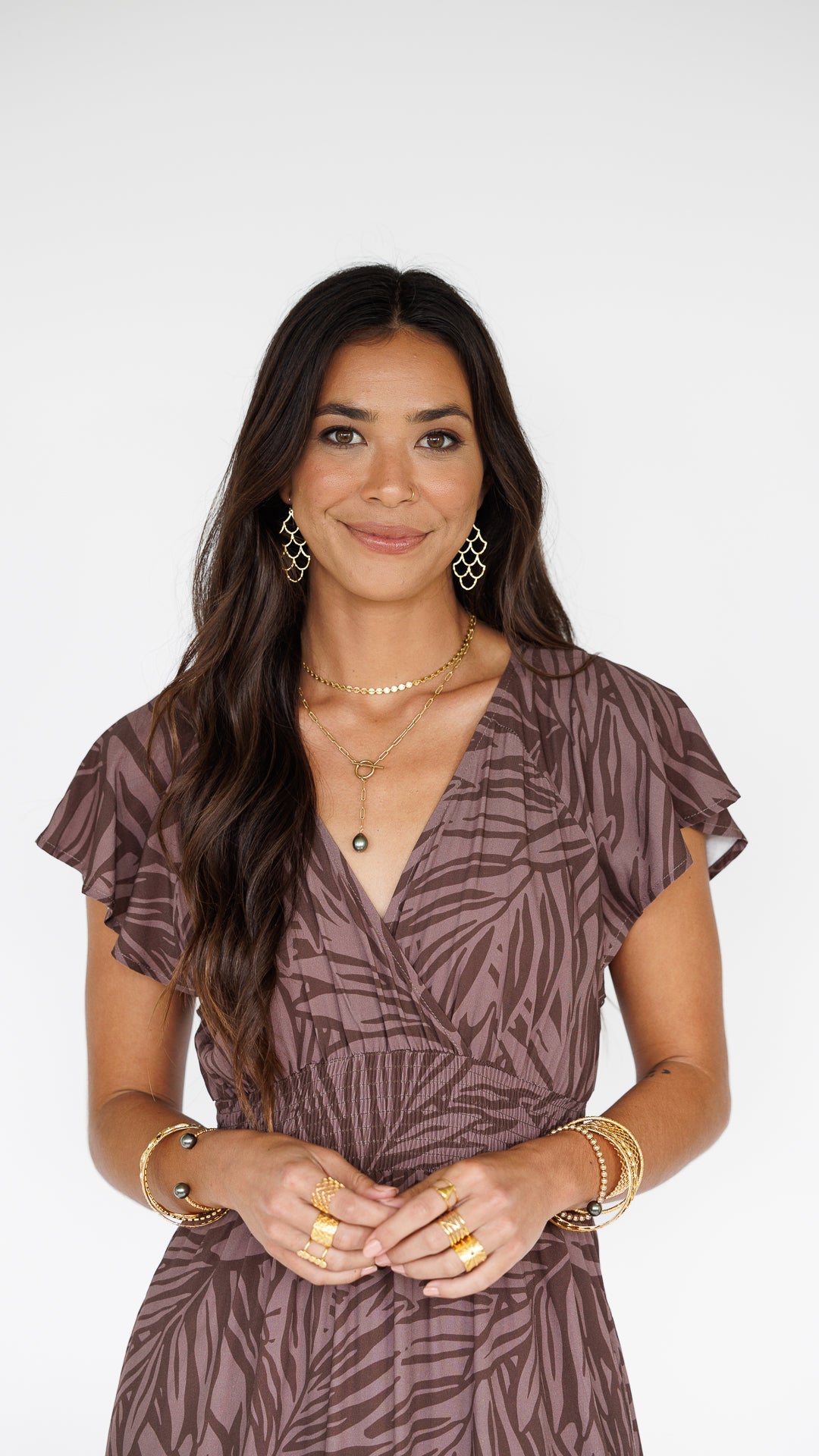 Pretty In Palms / Moana Maxi Dress / Coffee Bean KEANI APPAREL