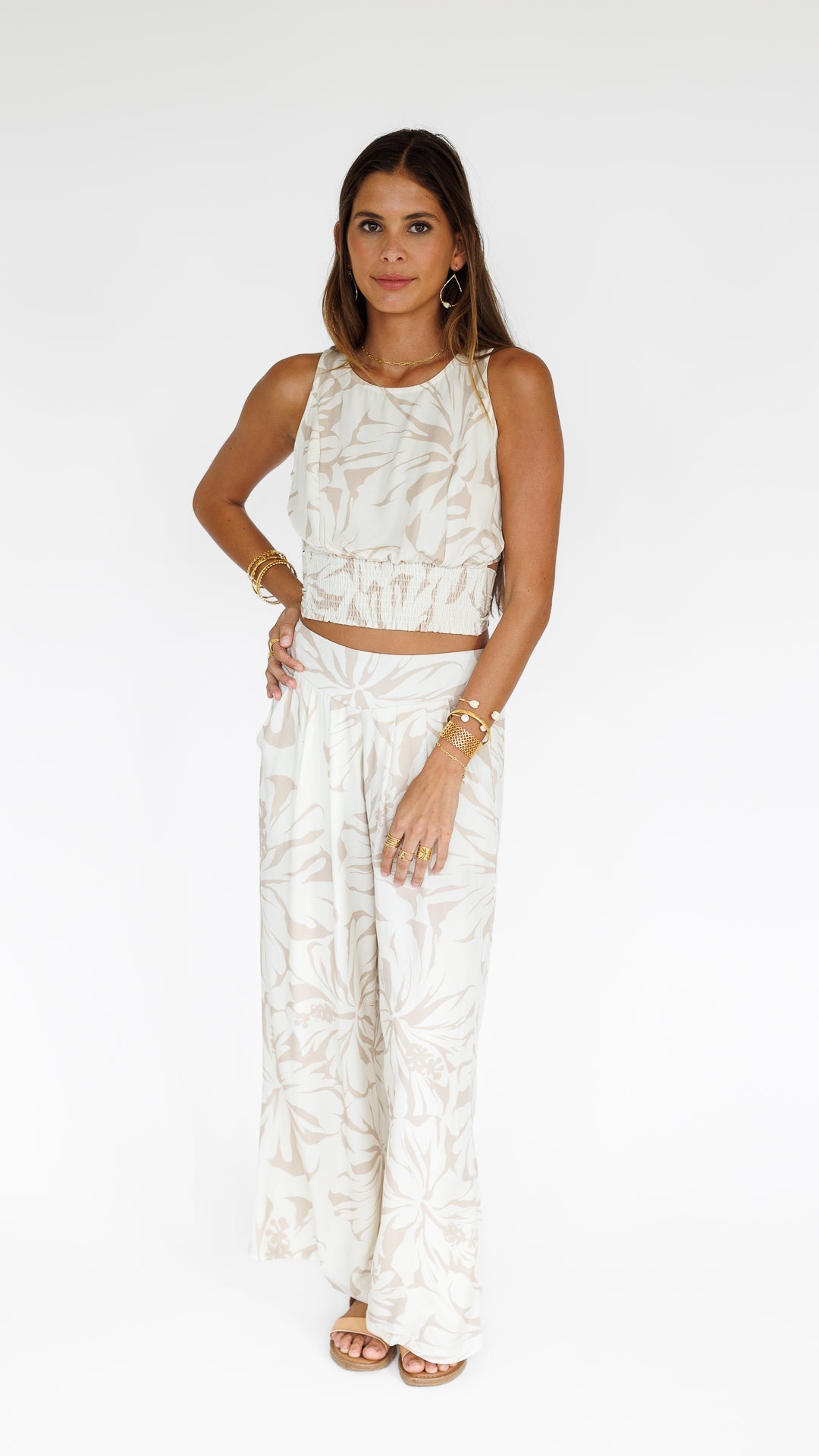 Hibiscus Kiss / Makena Resort Pant / Bamboo Shoot KEANI APPAREL